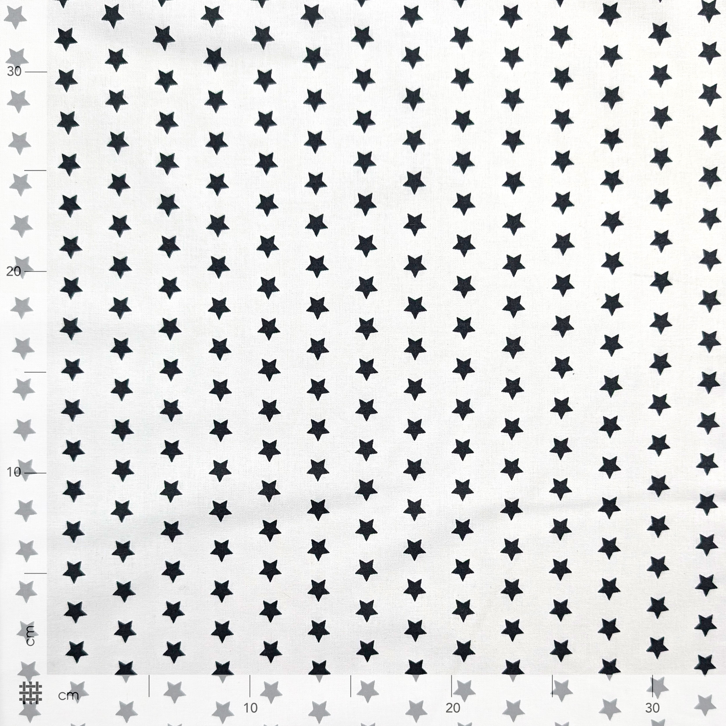 Black Stars on a White Background Cotton Image