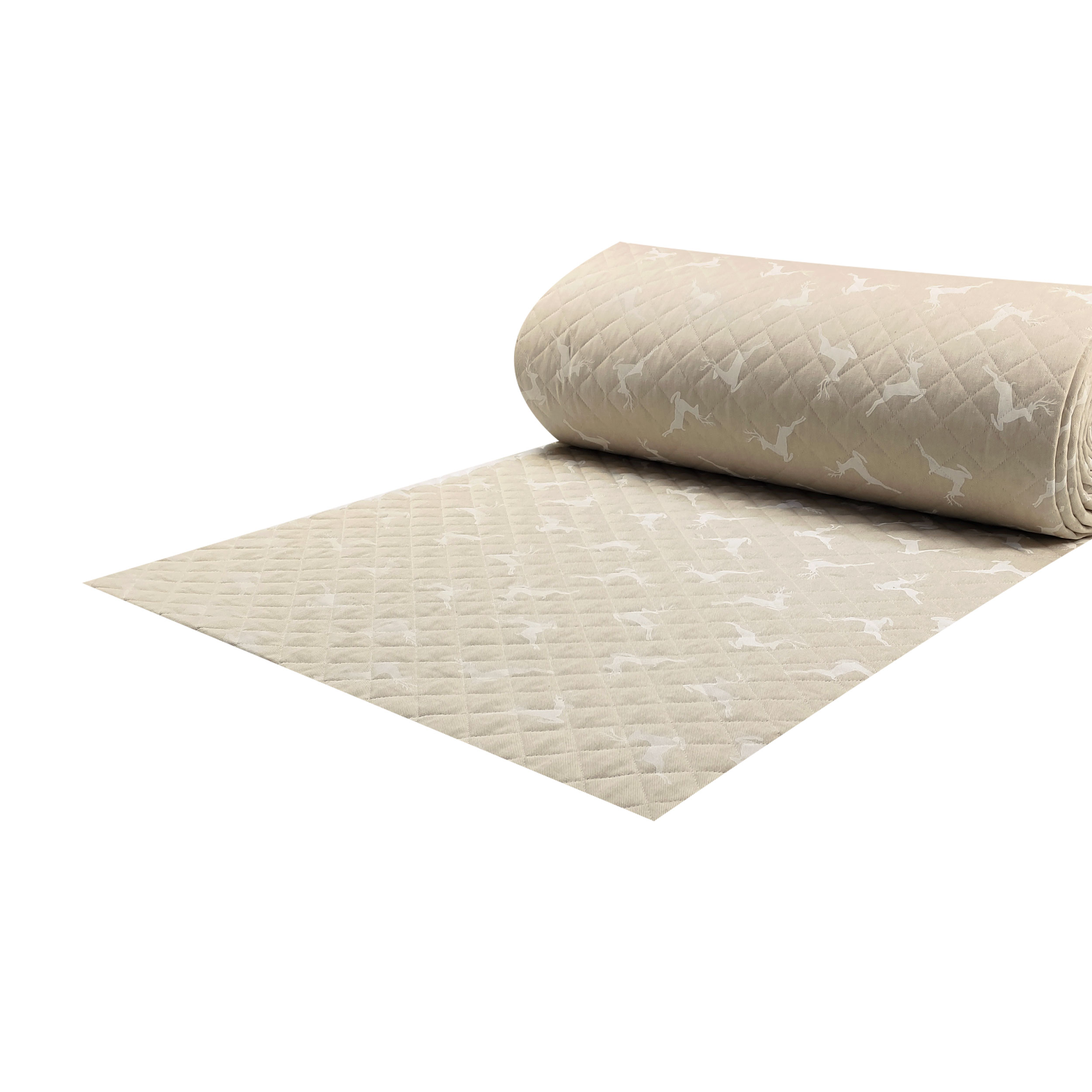 Tissu matelassé Renne Fond Beige