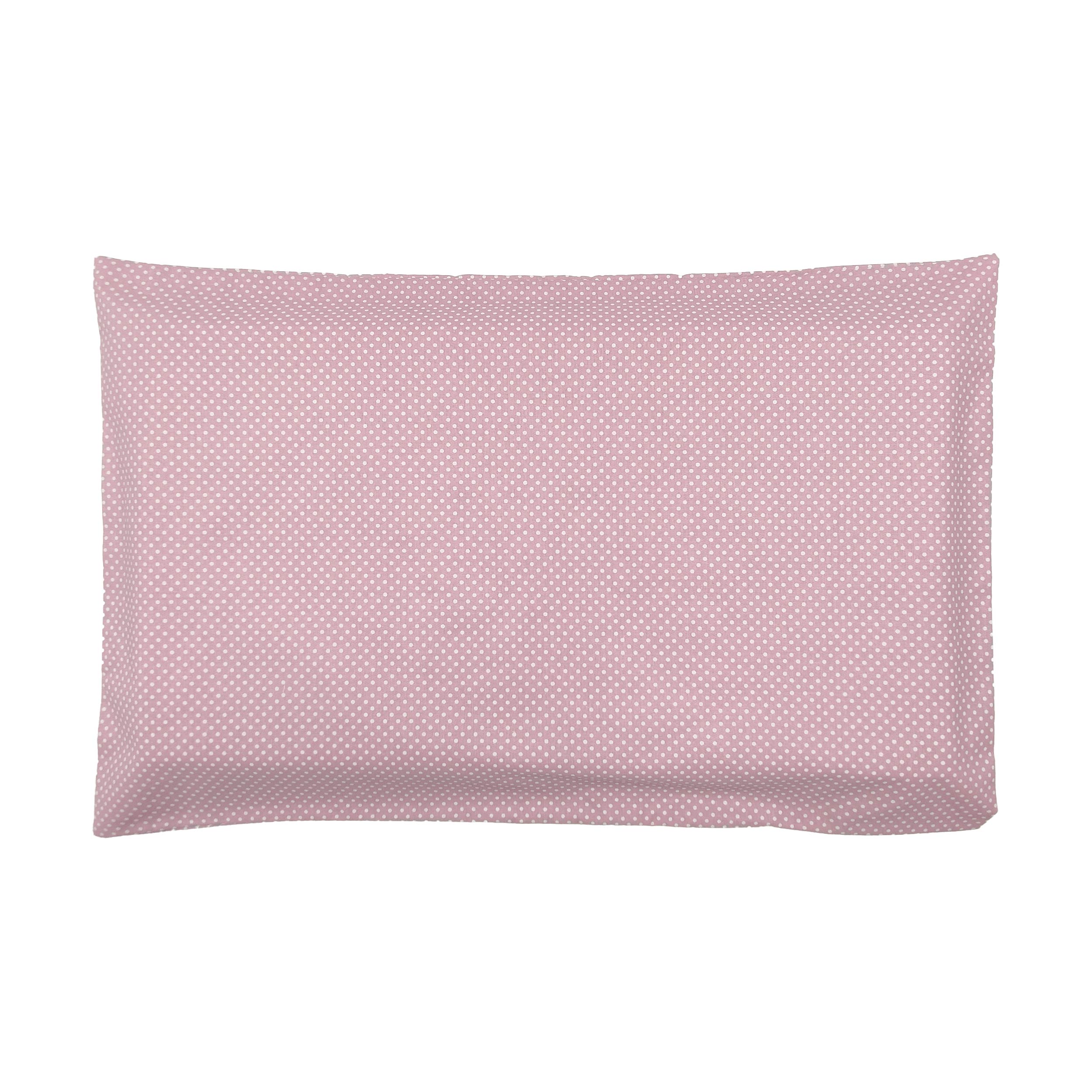 Taie d'oreiller rose antique à pois