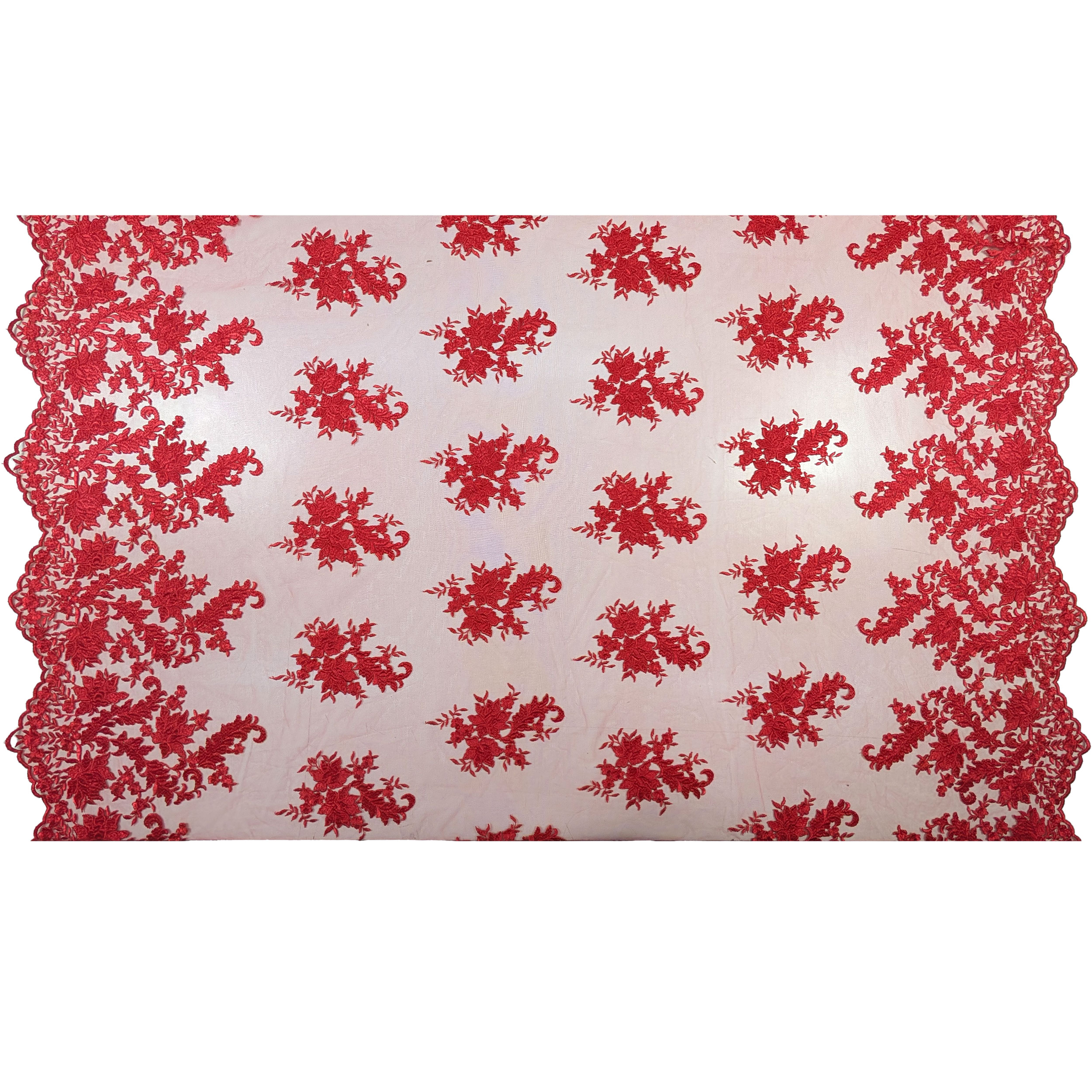 Dentelle haute couture à double bord rouge Image