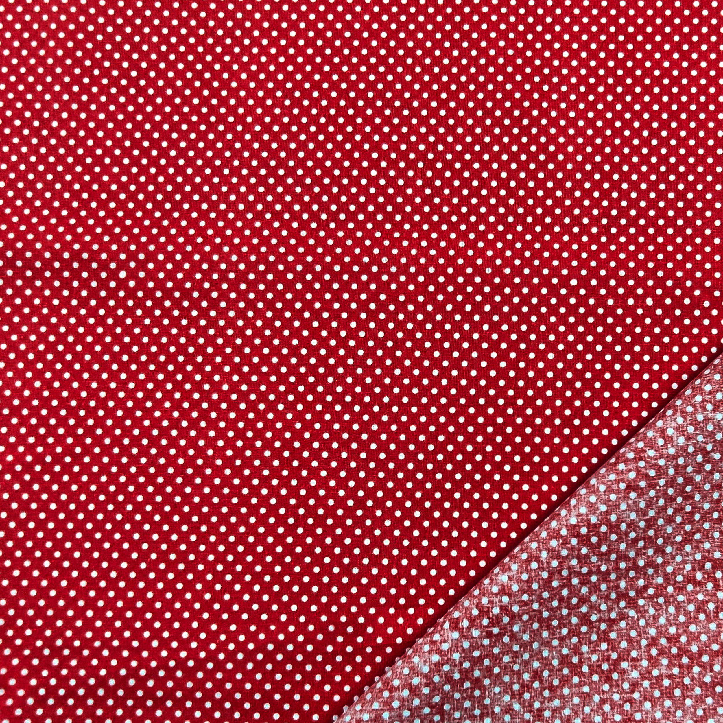 Roter Baumwollstoff Weiß gepunktet