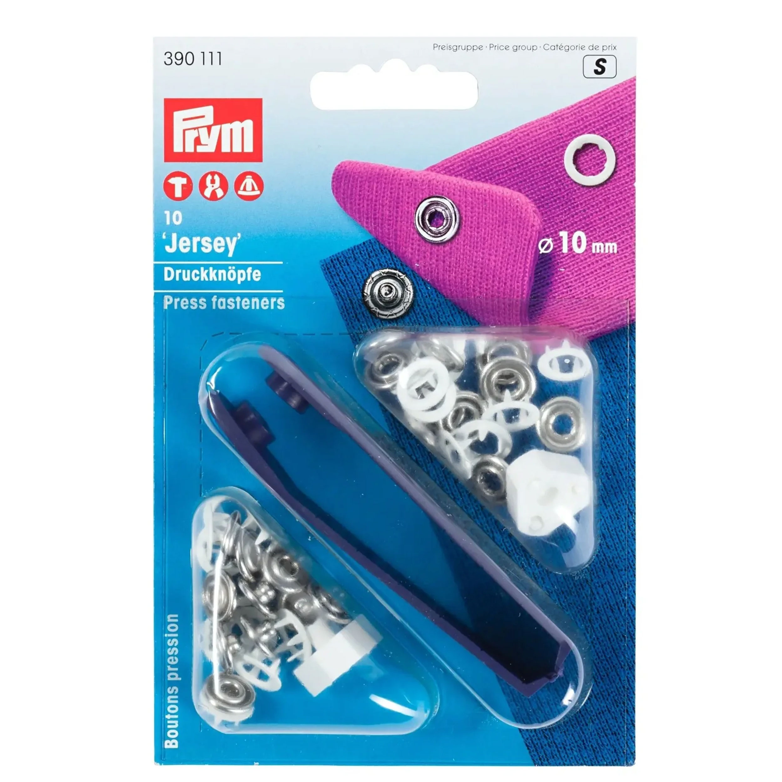 Prym boutons de pression pour Jersey blanc 10 mm