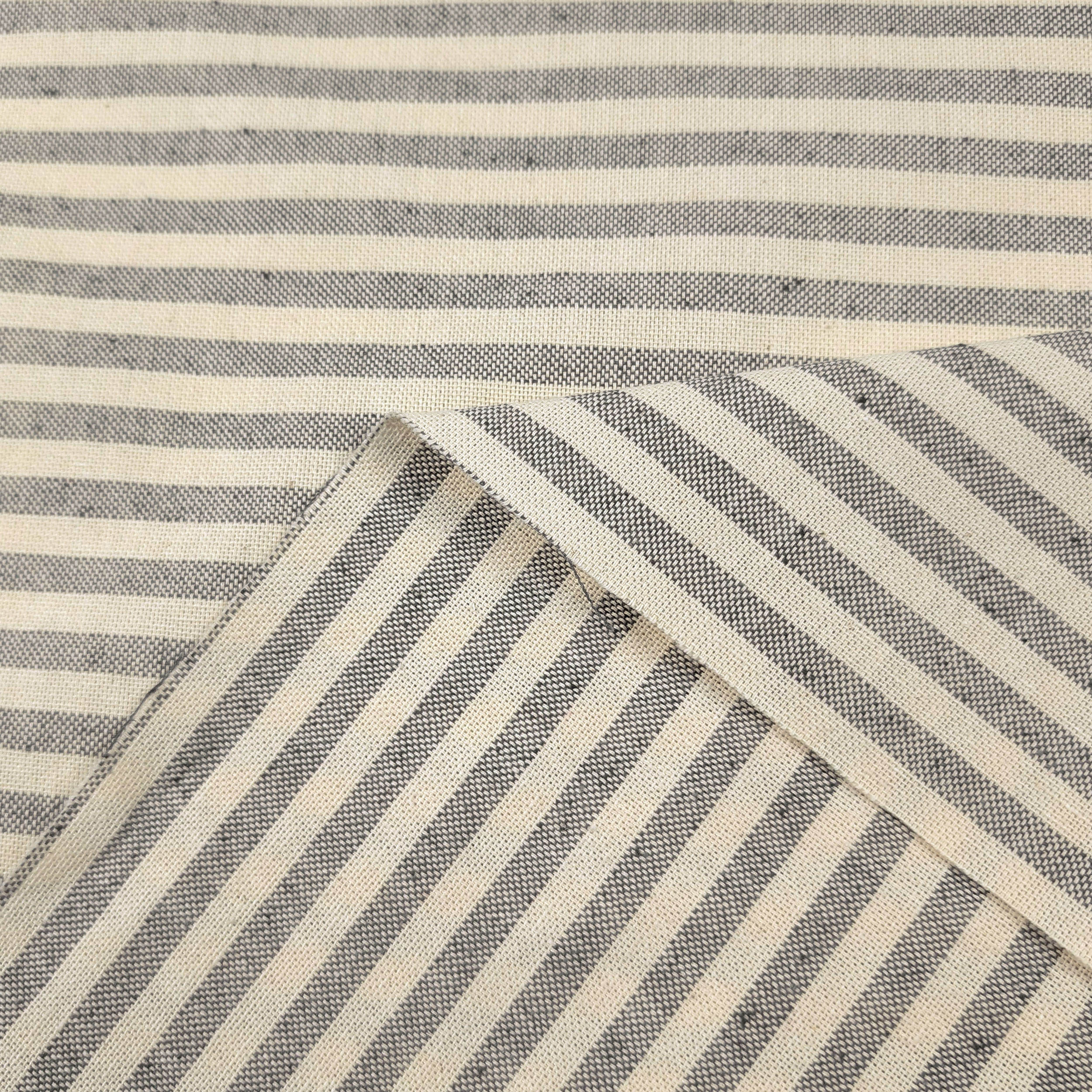 Panama Horizontal Stripes Grey and Cream Image