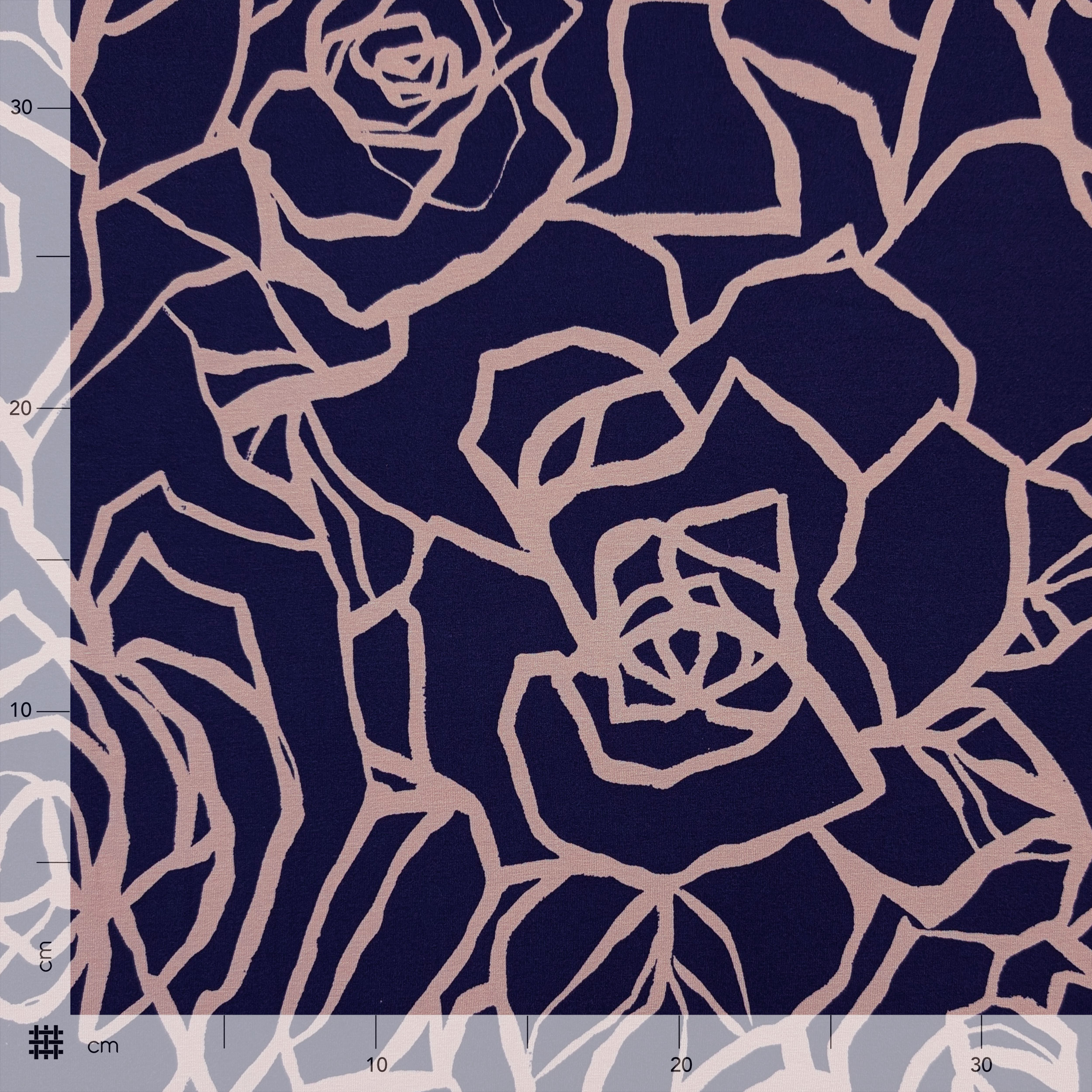 Viscose Jersey Blue Rose Large Image