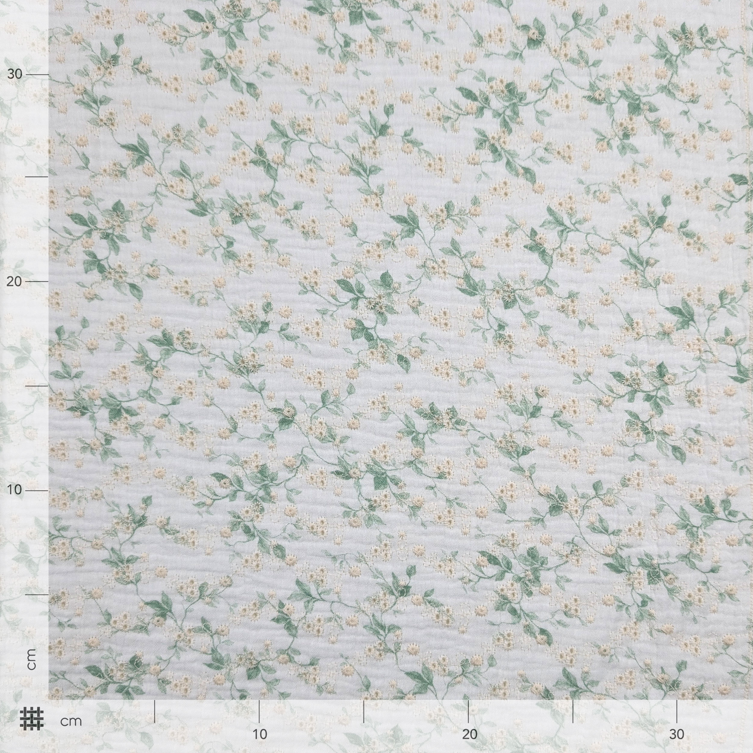 Muslin with Embroidered Flowers Image