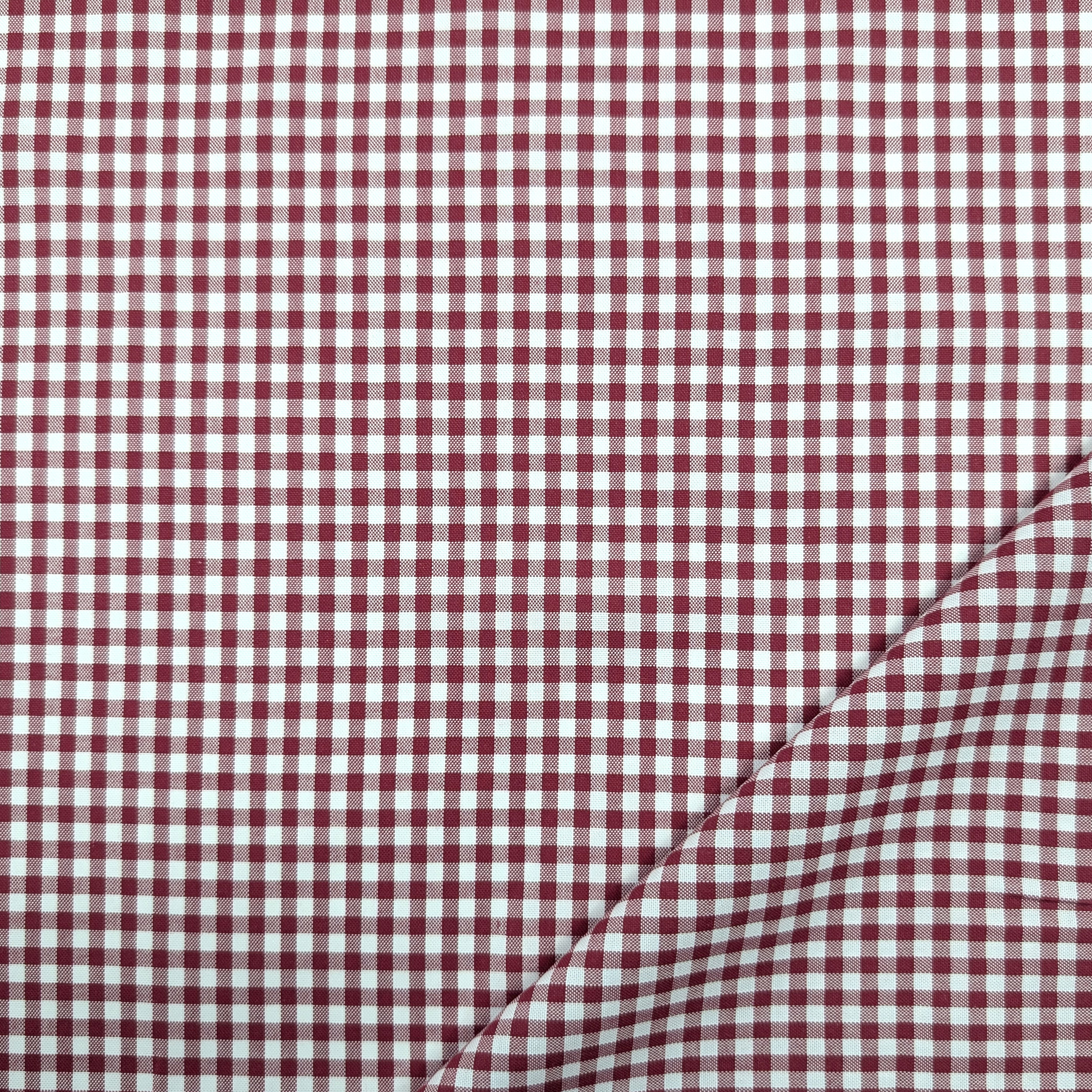 Cotton for Shirts Quadrettino Bordeaux Image