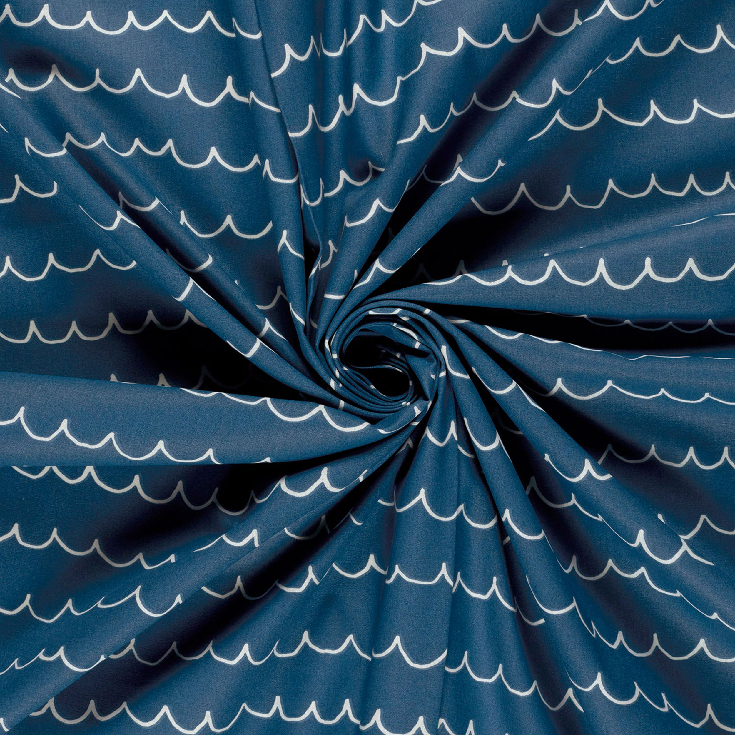 Popeline de coton bleu Vagues de la mer Image