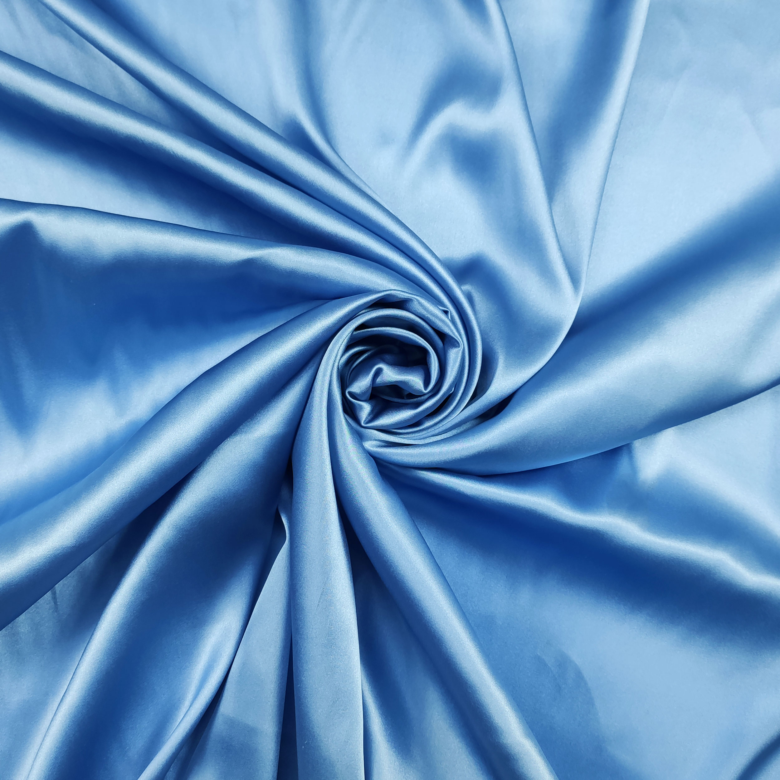 Light blue stretch silk satin fabric