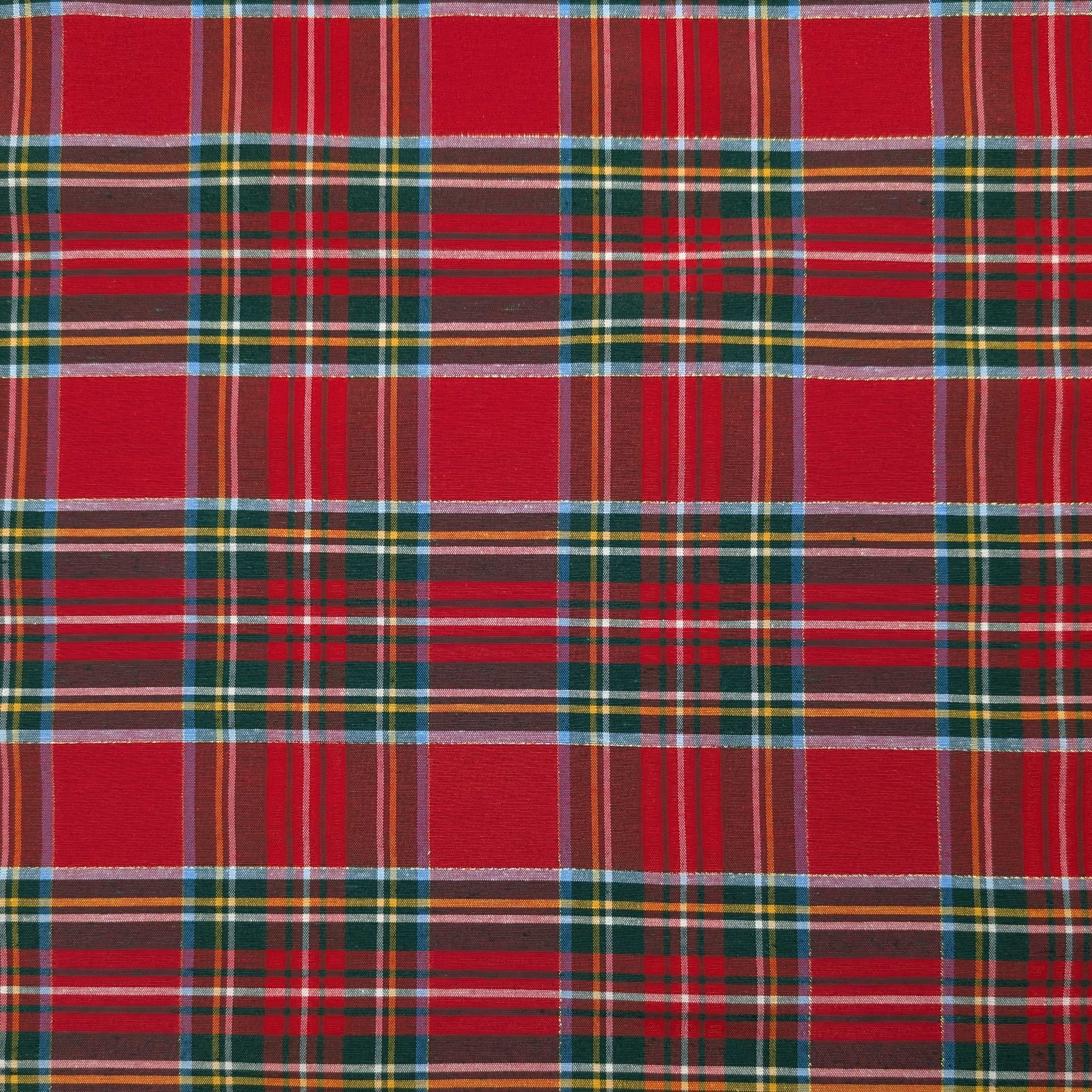 Large Lurex Red Scottish Furnishing Fabric Image