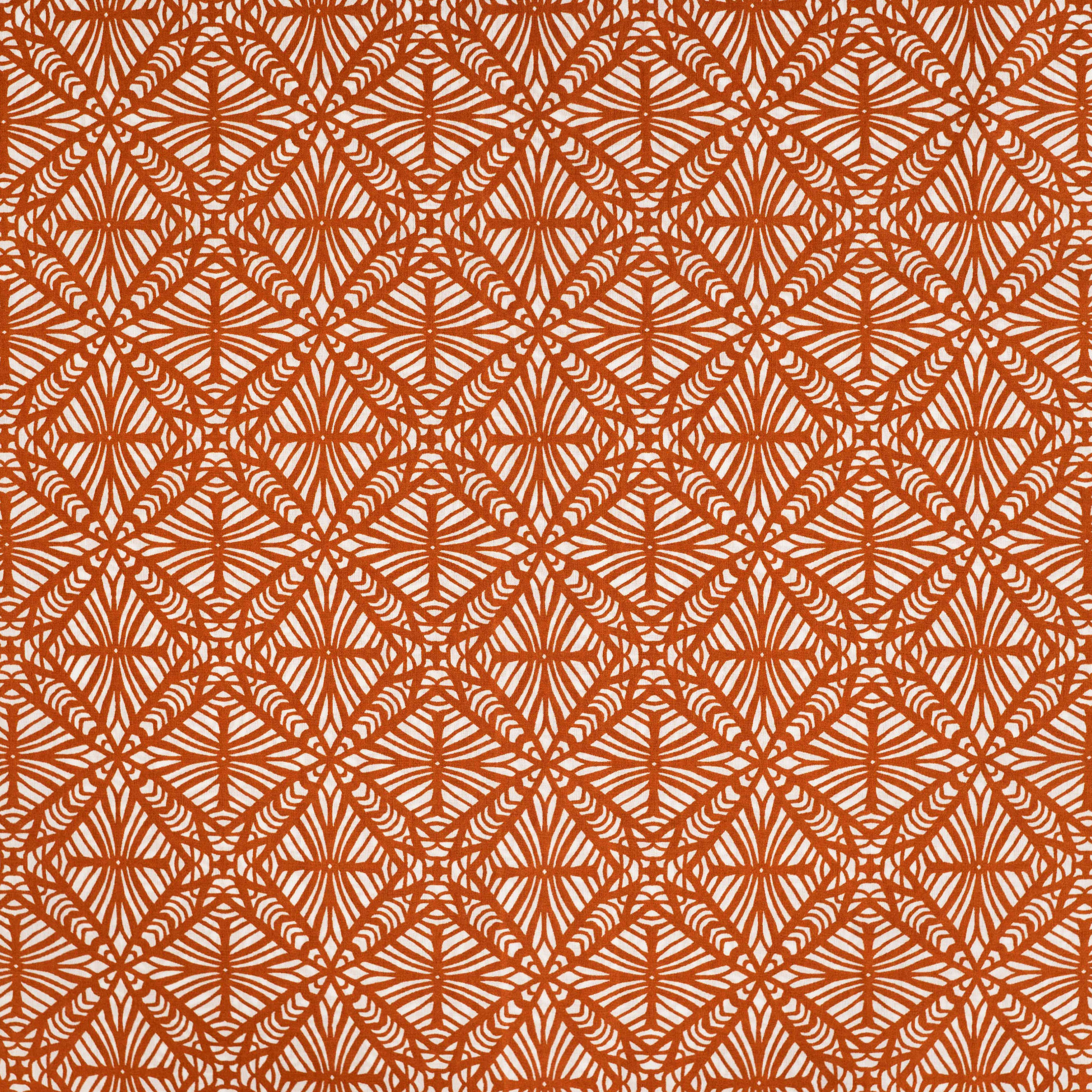Cognac-coloured Batik-patterned cotton remnant, 280x135 cm Image
