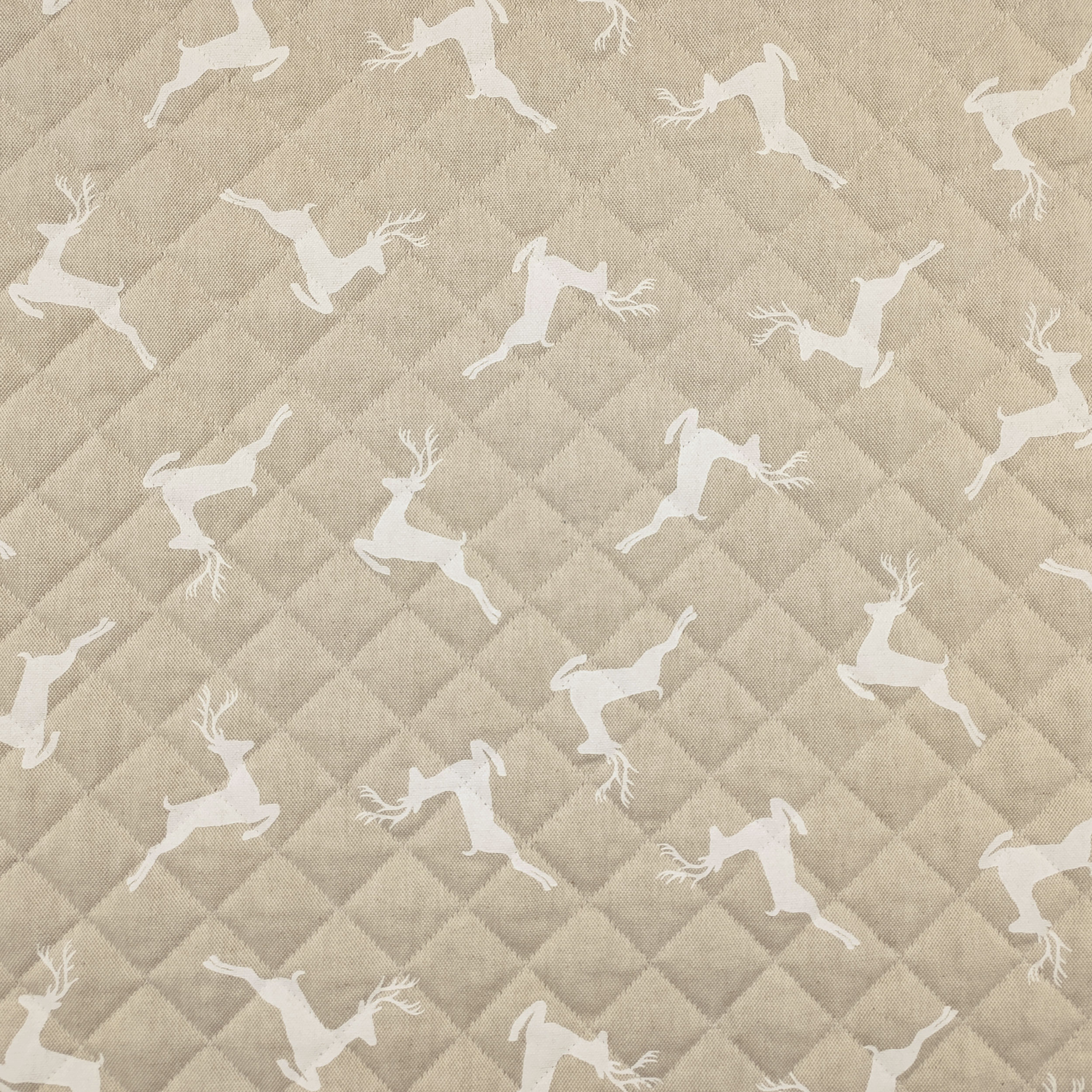 Tissu matelassé Renne Fond Beige