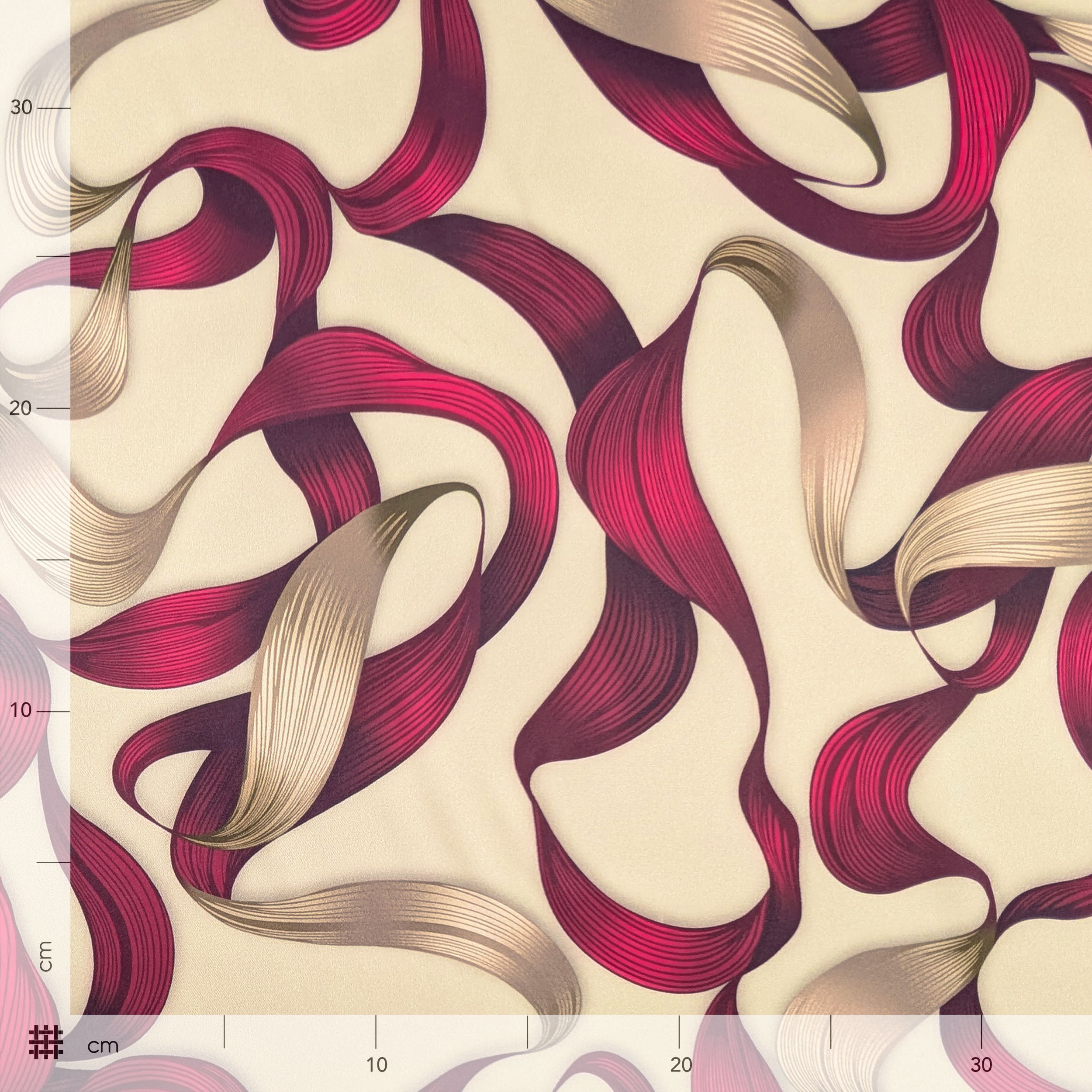 Ensemble de satin Haute Mode Abstract Fantasy Fuxia Image