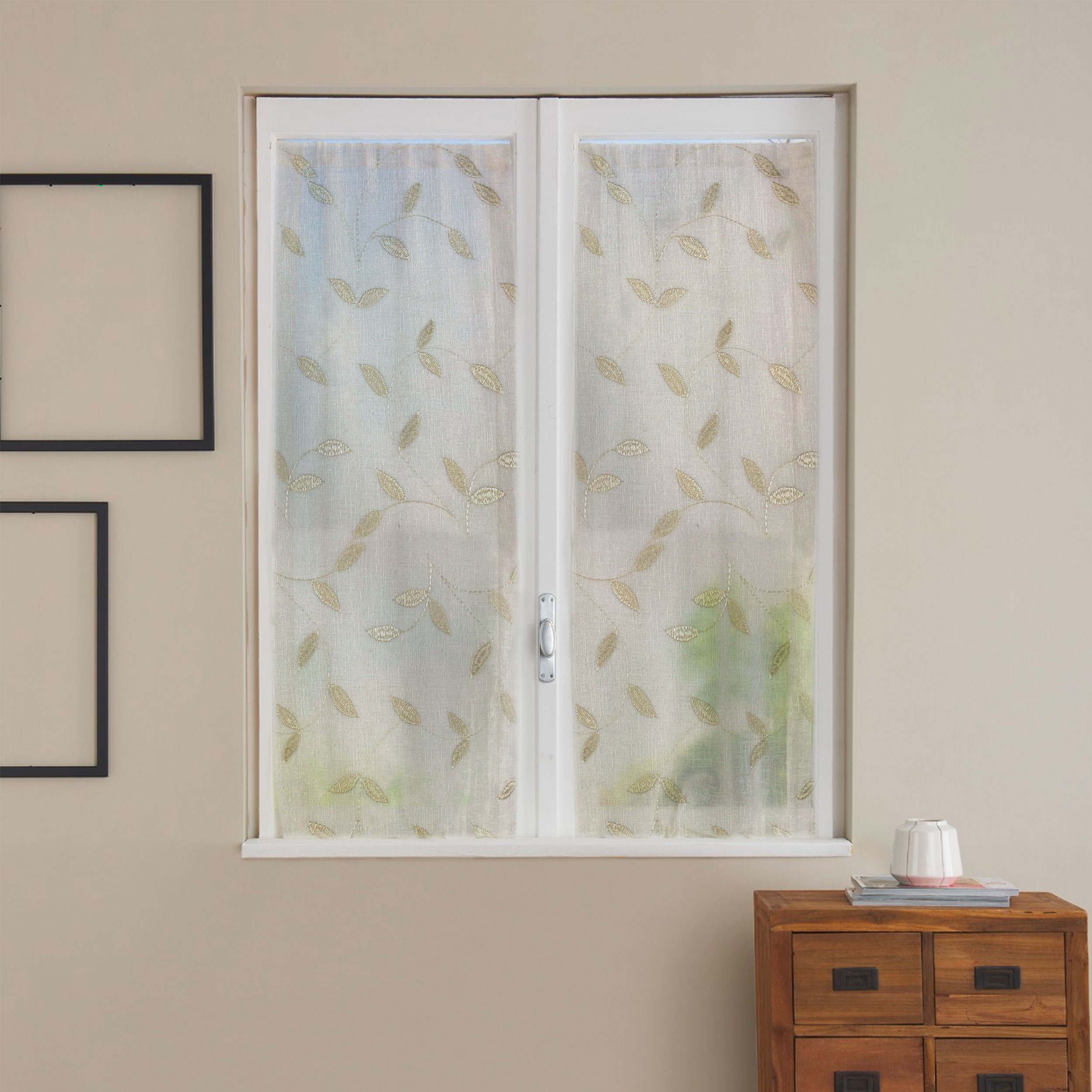 Curtain Fabric Elegant Leaves - Gold