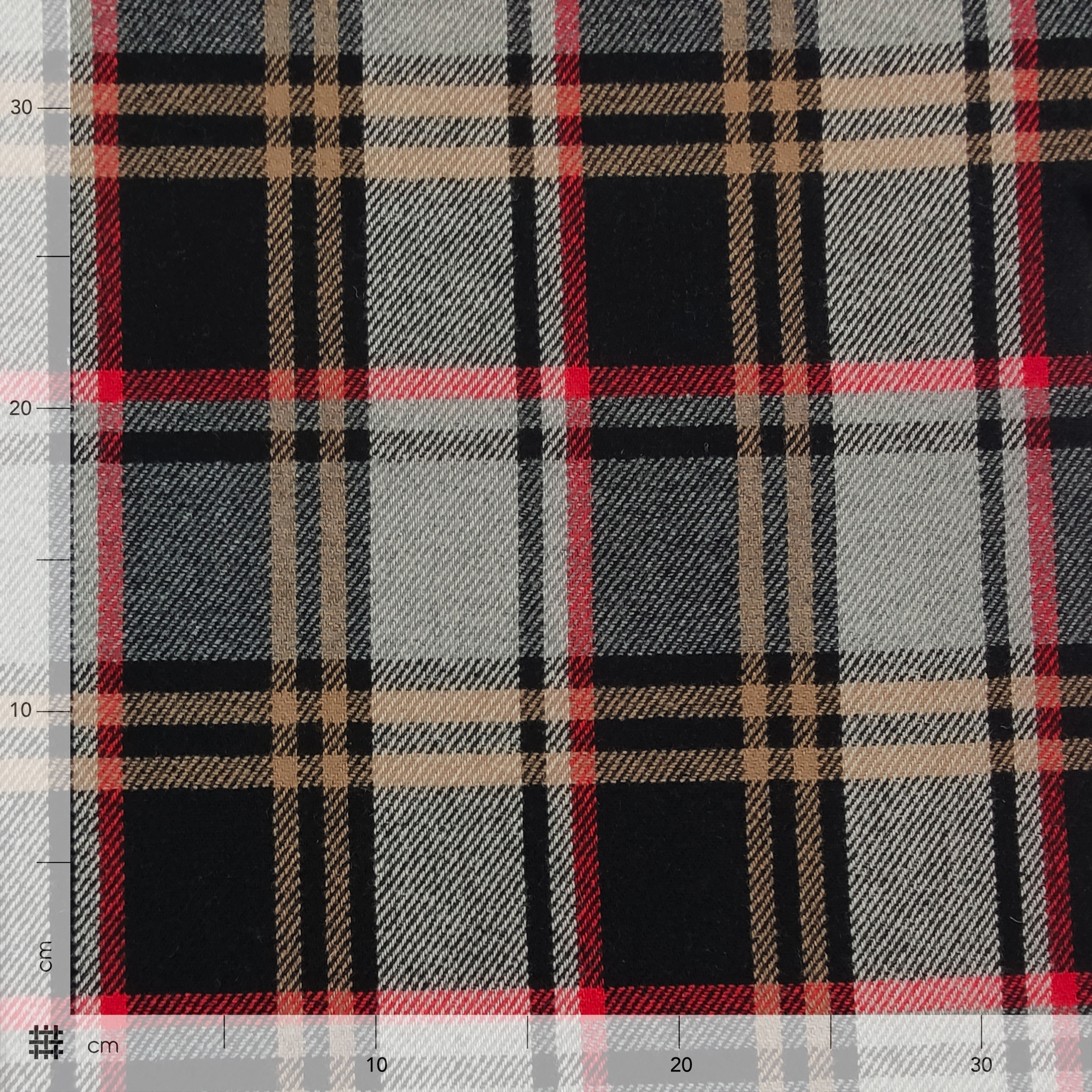 Manteau double écossais et laine mélangée grise
