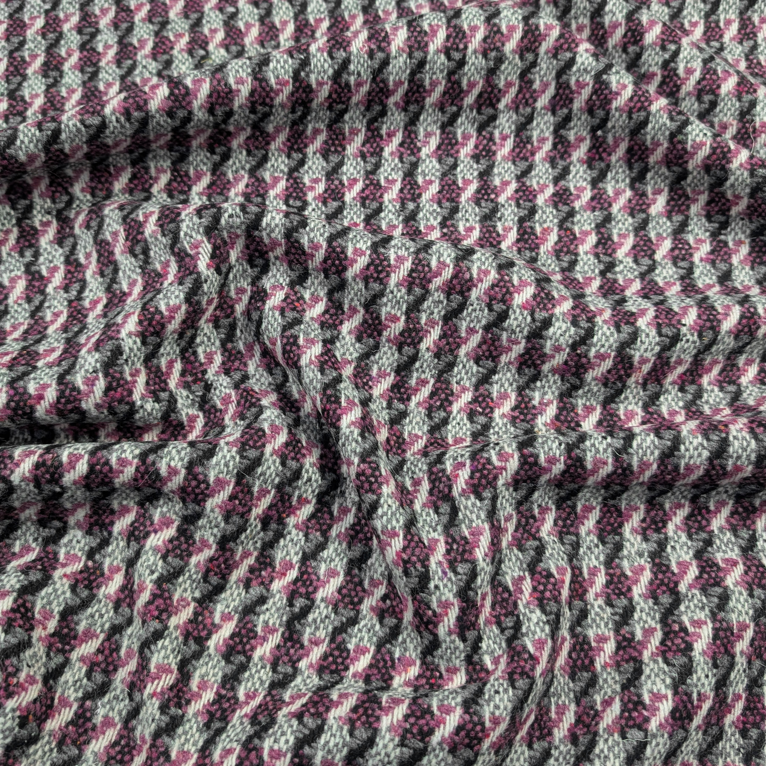 Wool Blend Abstract Stripes Pink and Black Image