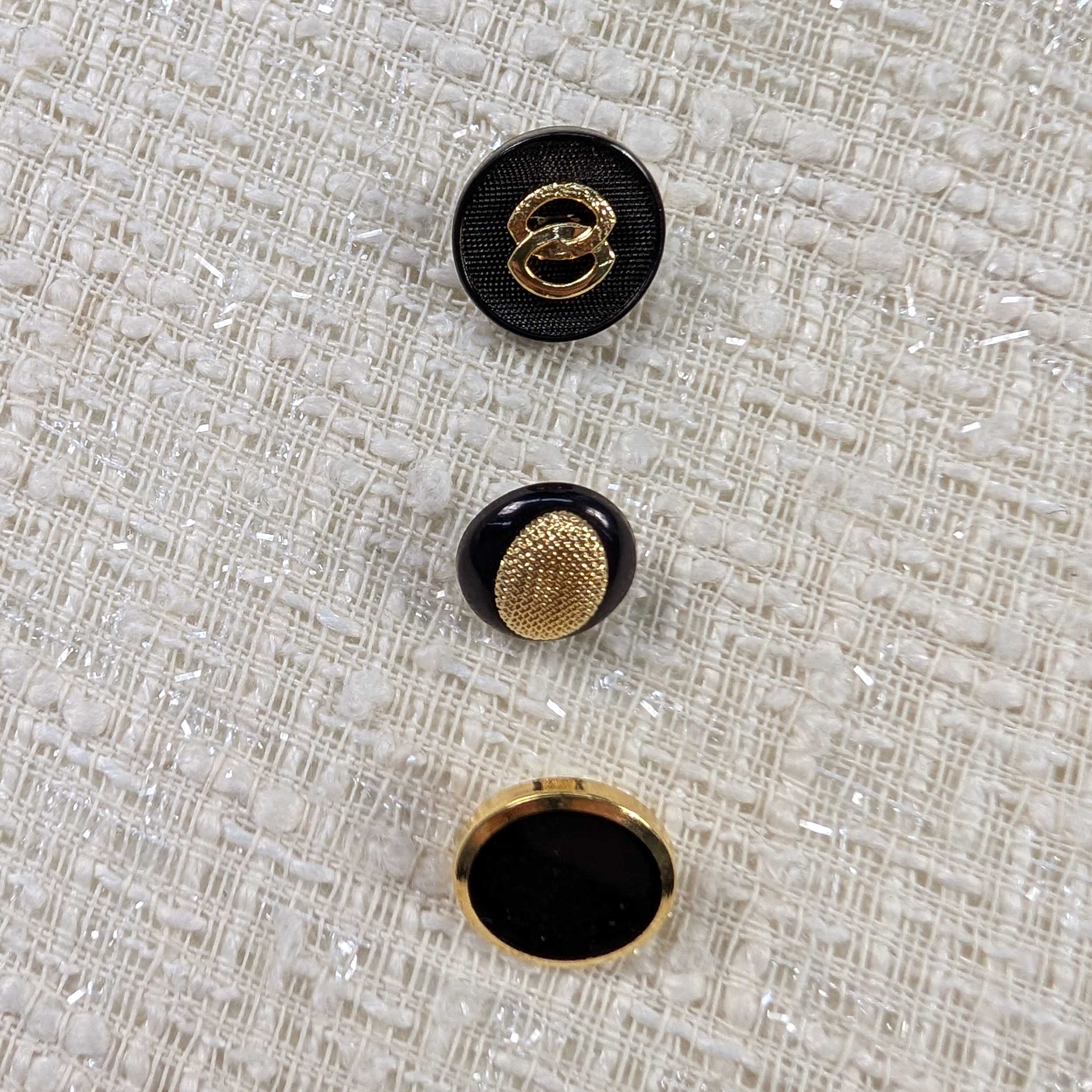Blue Button with Golden Almond Image