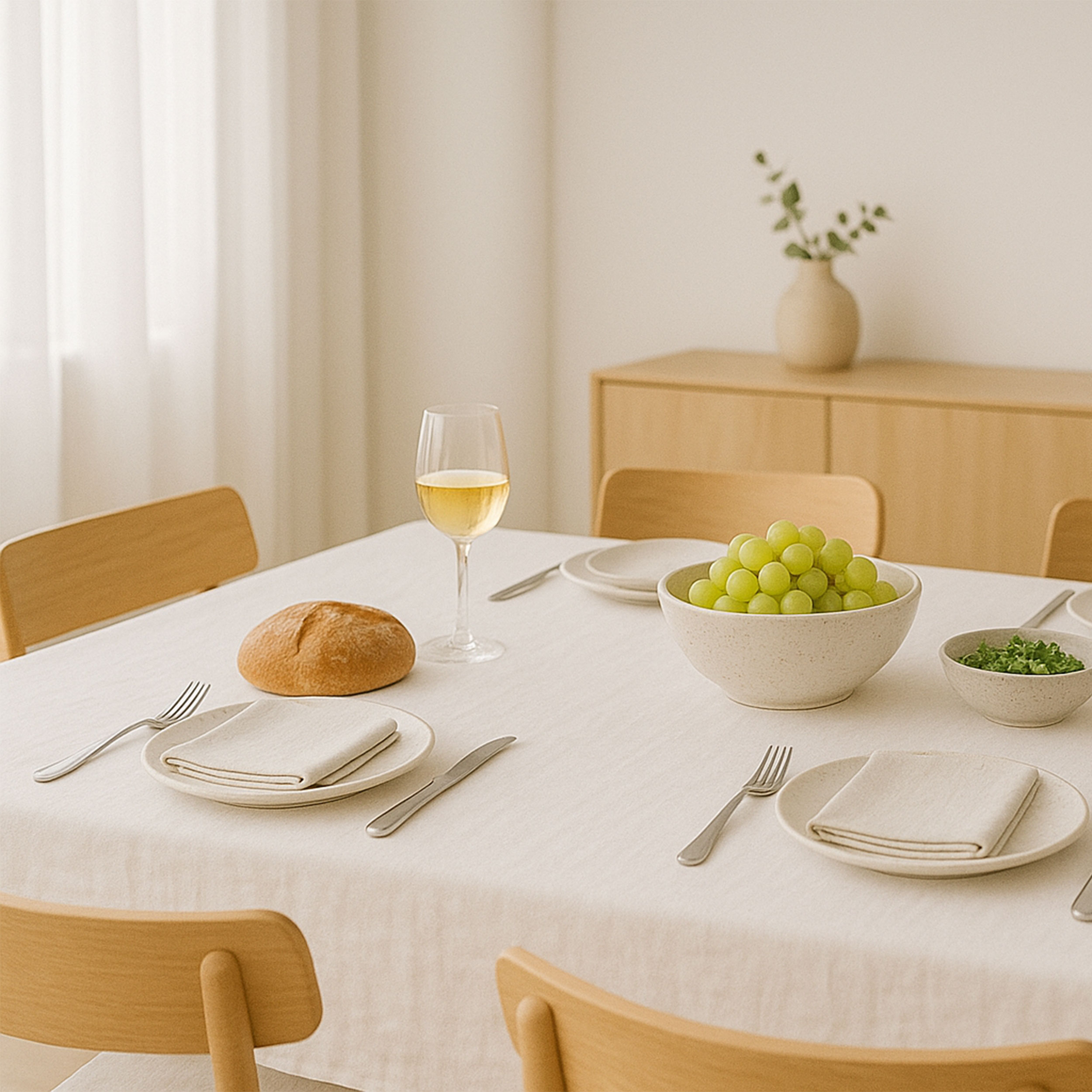 Natural Linen Fabric for Tablecloth Image