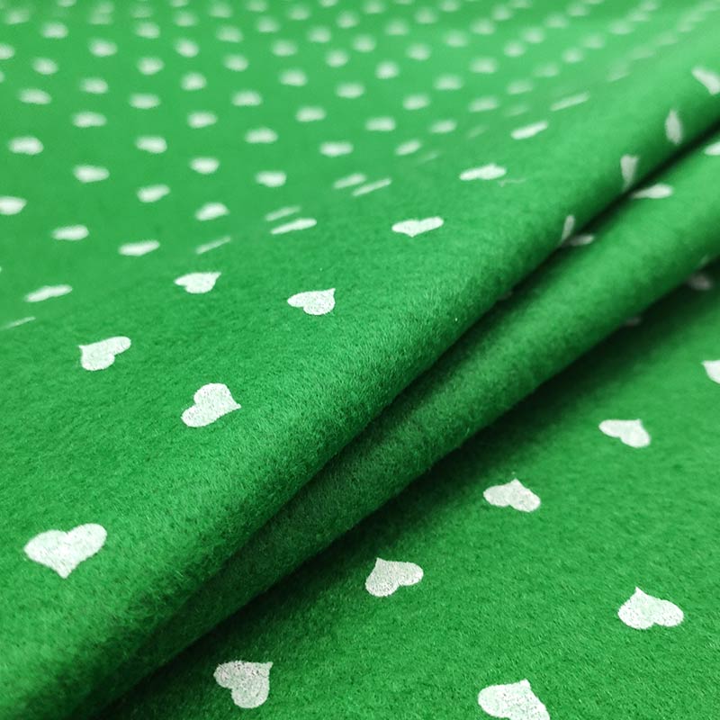Soft Thin Felt - White Hearts Image