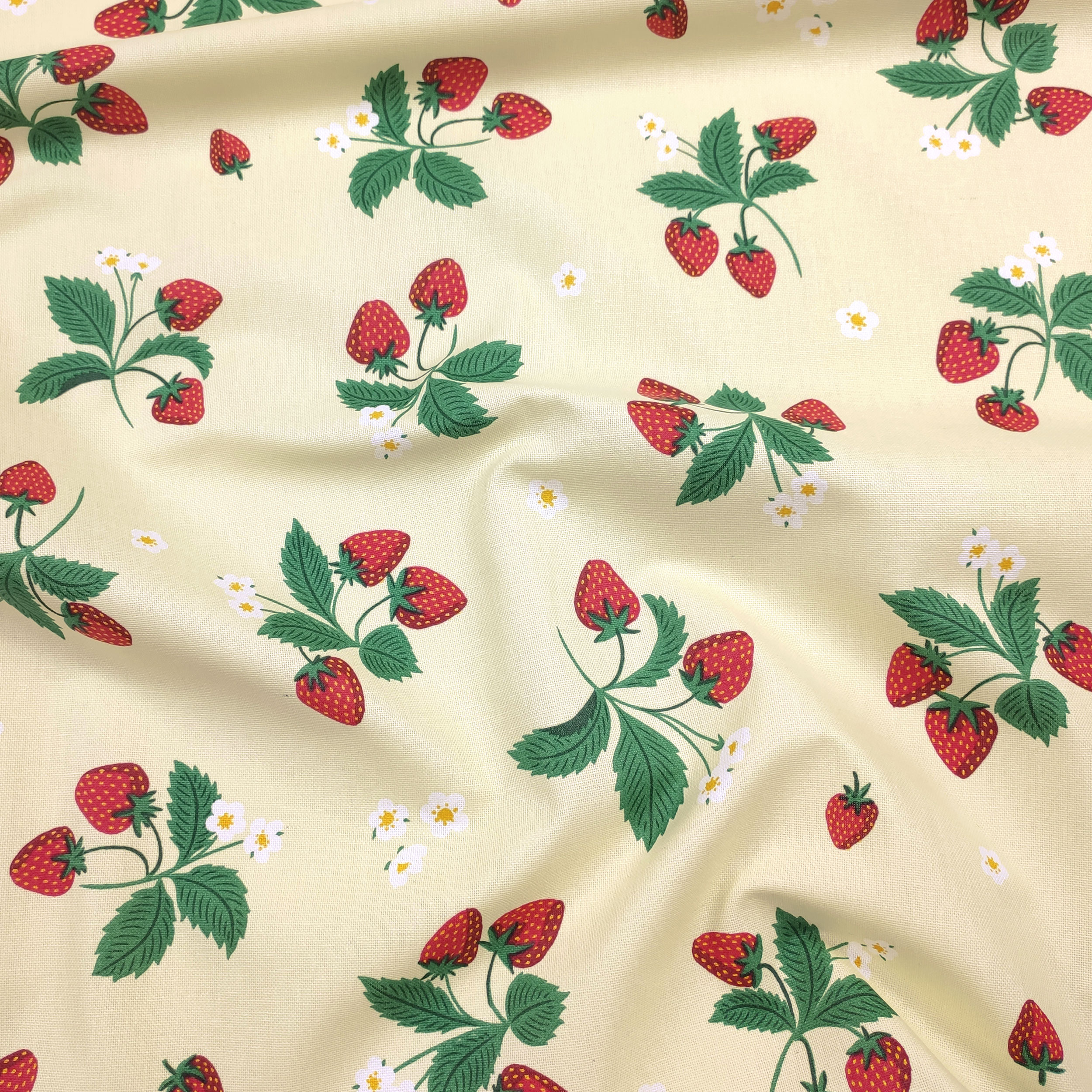 Ausschnitt Panama-Stoff Erdbeere 50x140 cm