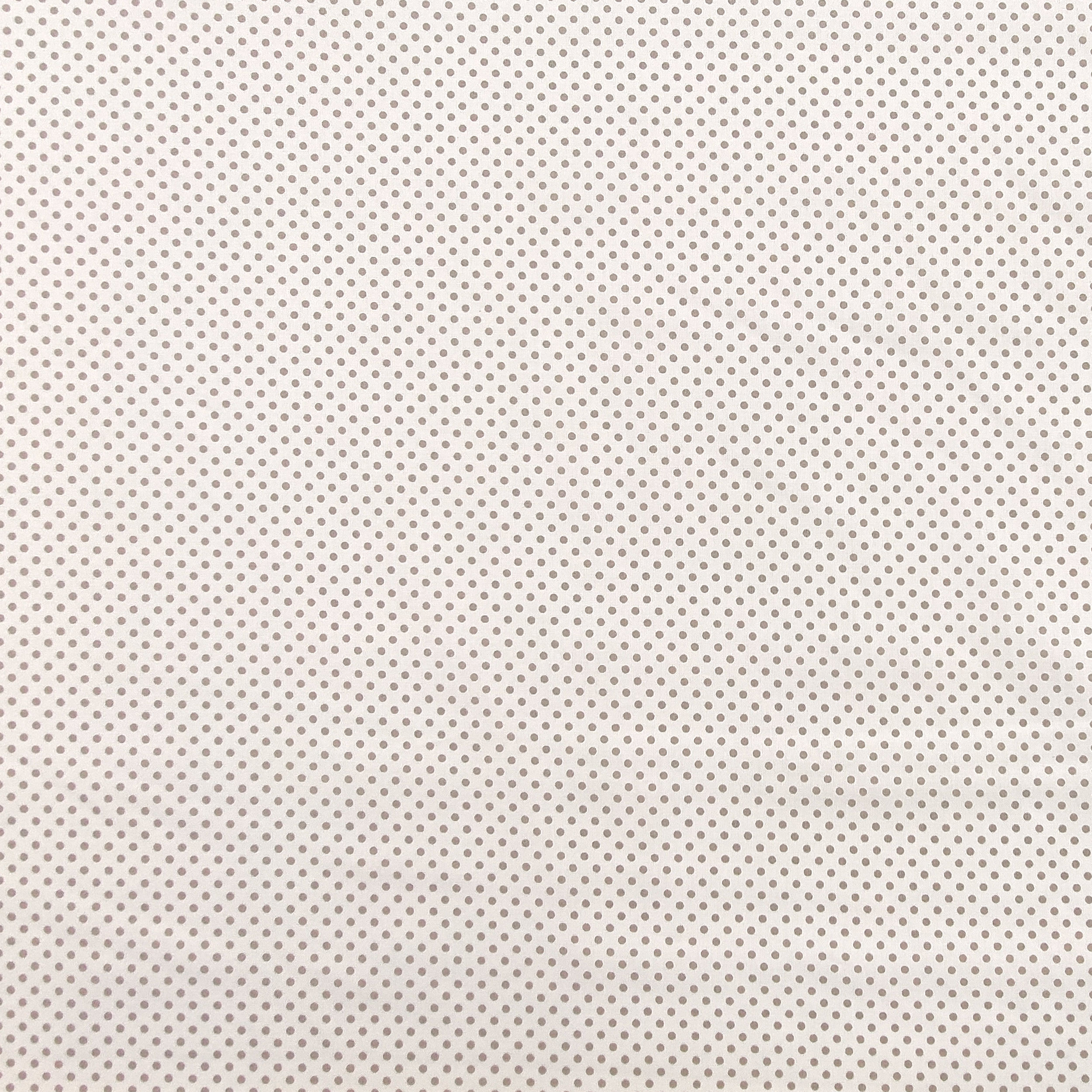 Baumwollstoff Weiß Taube Grau Polka Dot