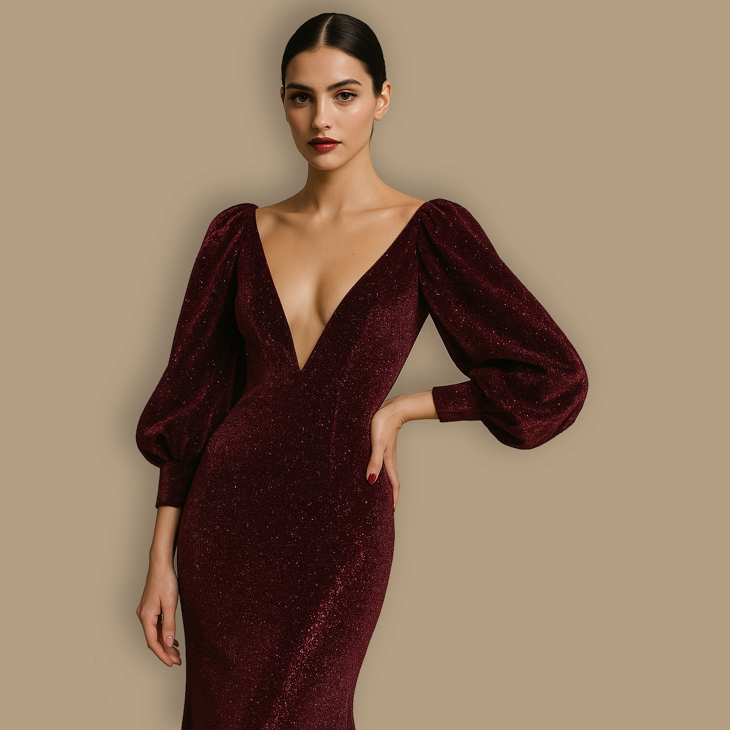 Bordeaux velveteen with rhinestones Image