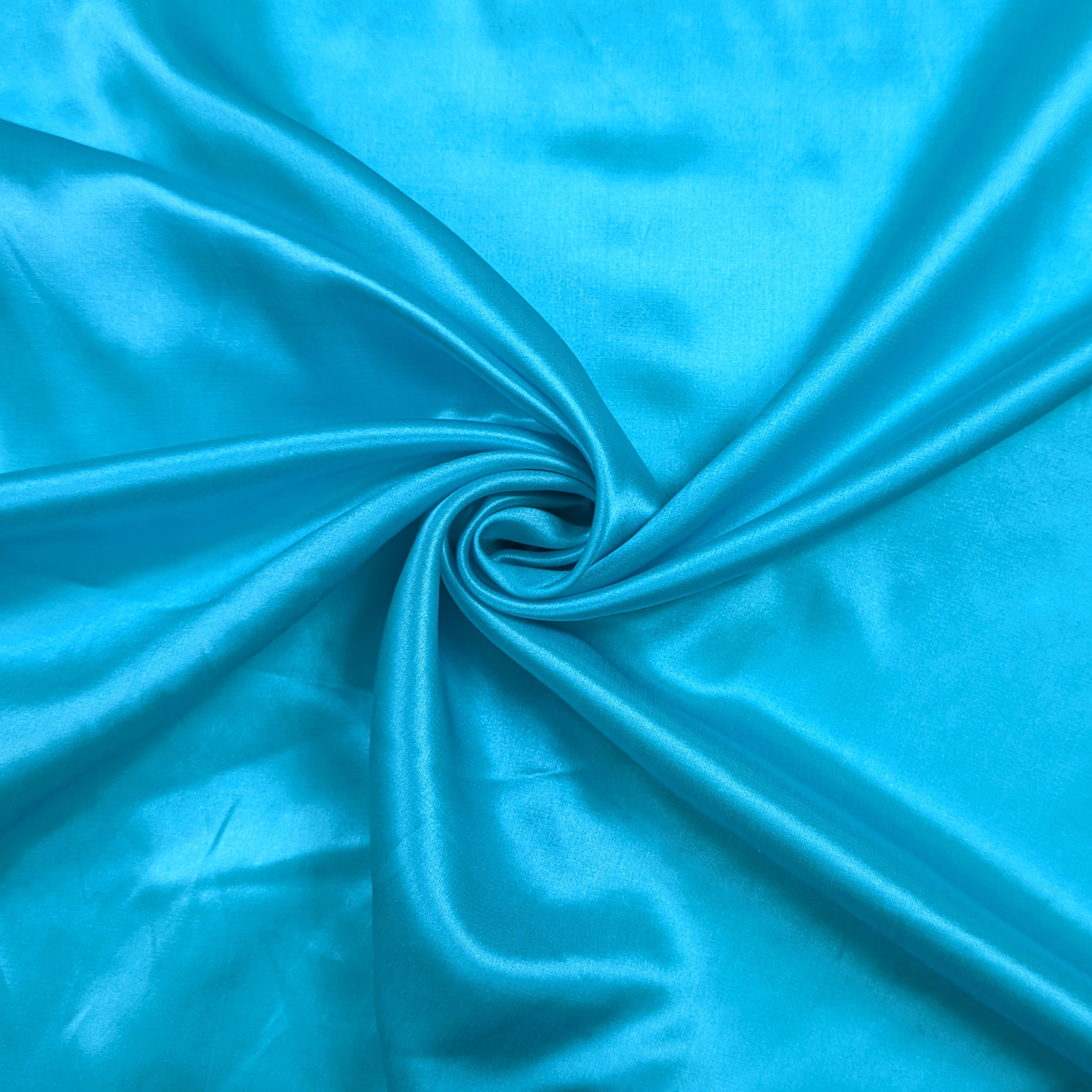 Turquoise Silk and Cotton Satin Image