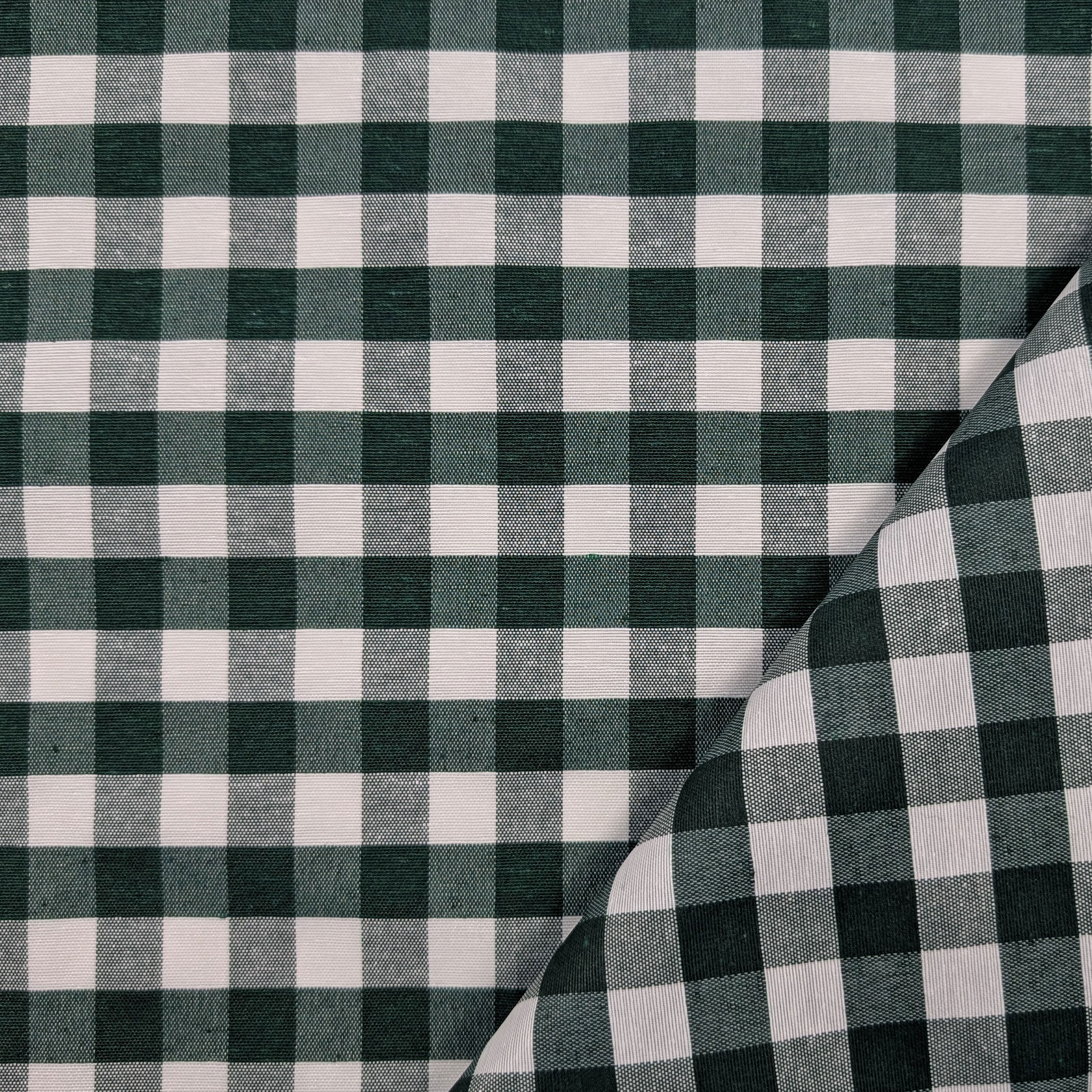 Green Check Resin Tablecloth Fabric Image