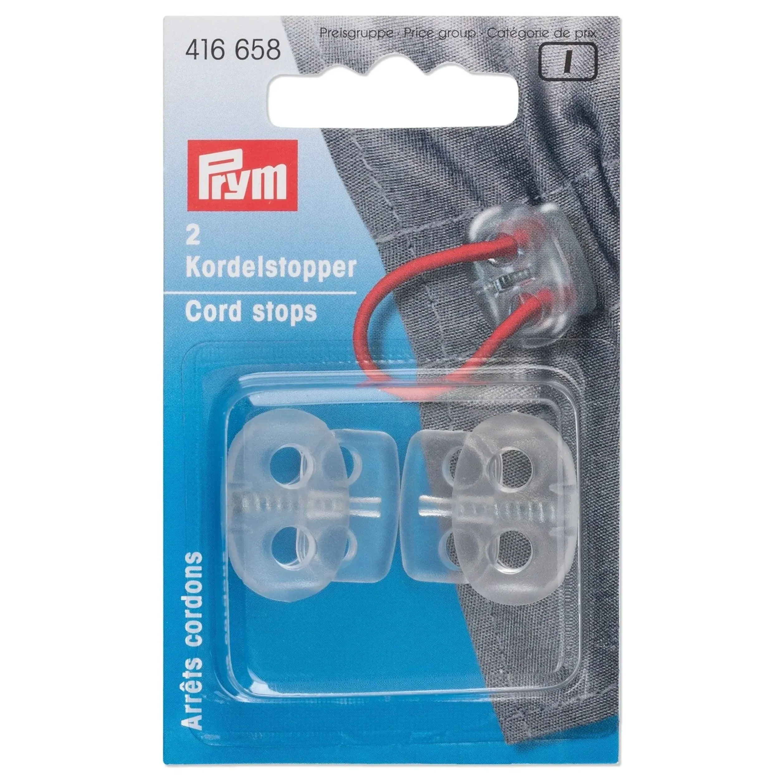 Prym 2-Loch-Schnurschloss Transparent