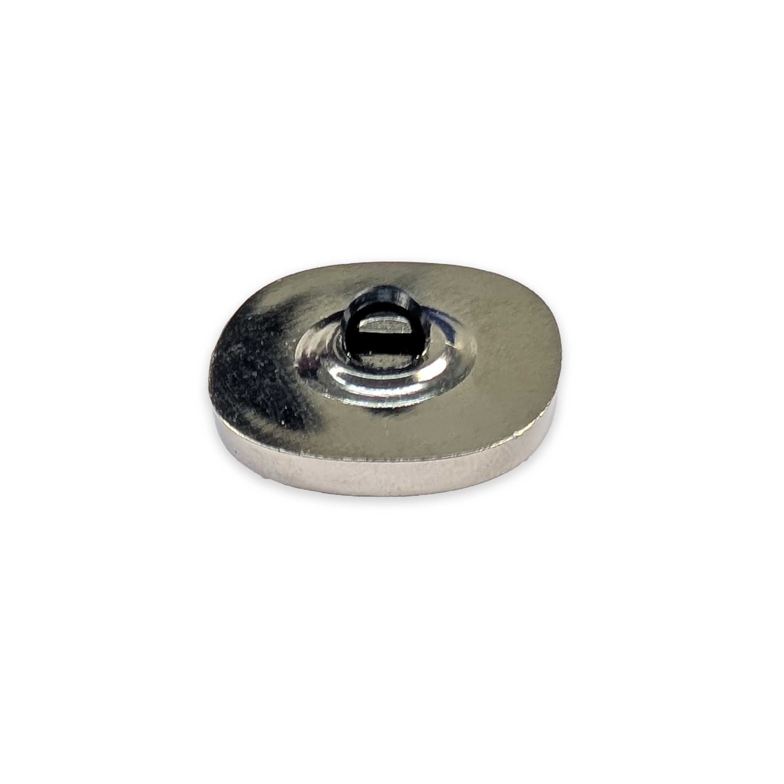 Plastic button Silver Blue Stone Image