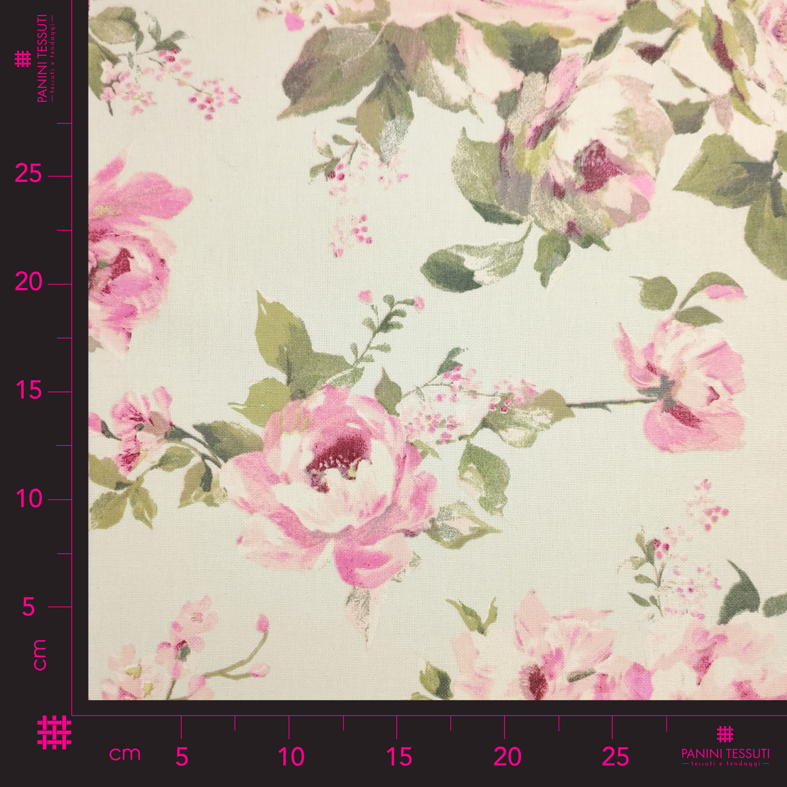 Tissu découpé Panama Rose Vintage 50x140 cm Image