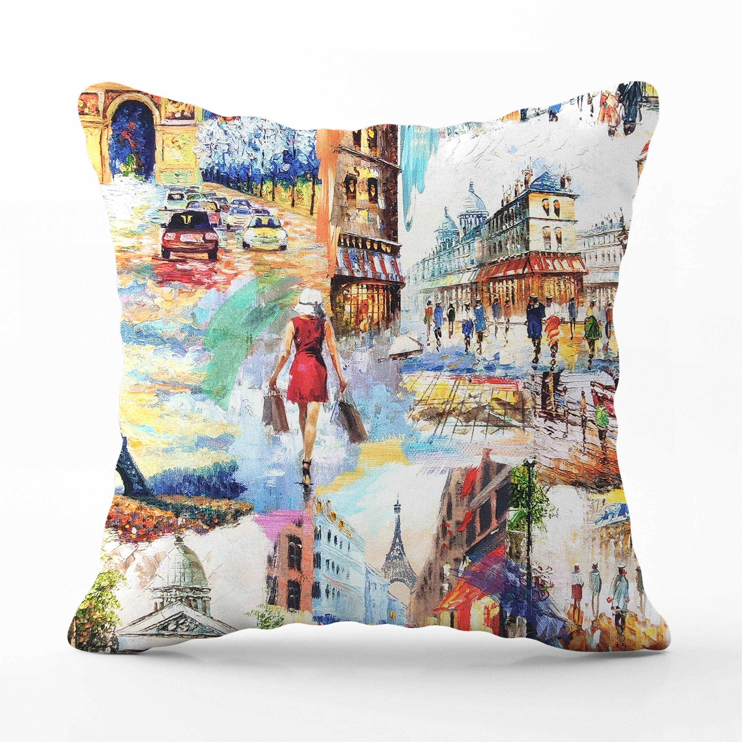 Coussin Paris peint Taie d'oreiller