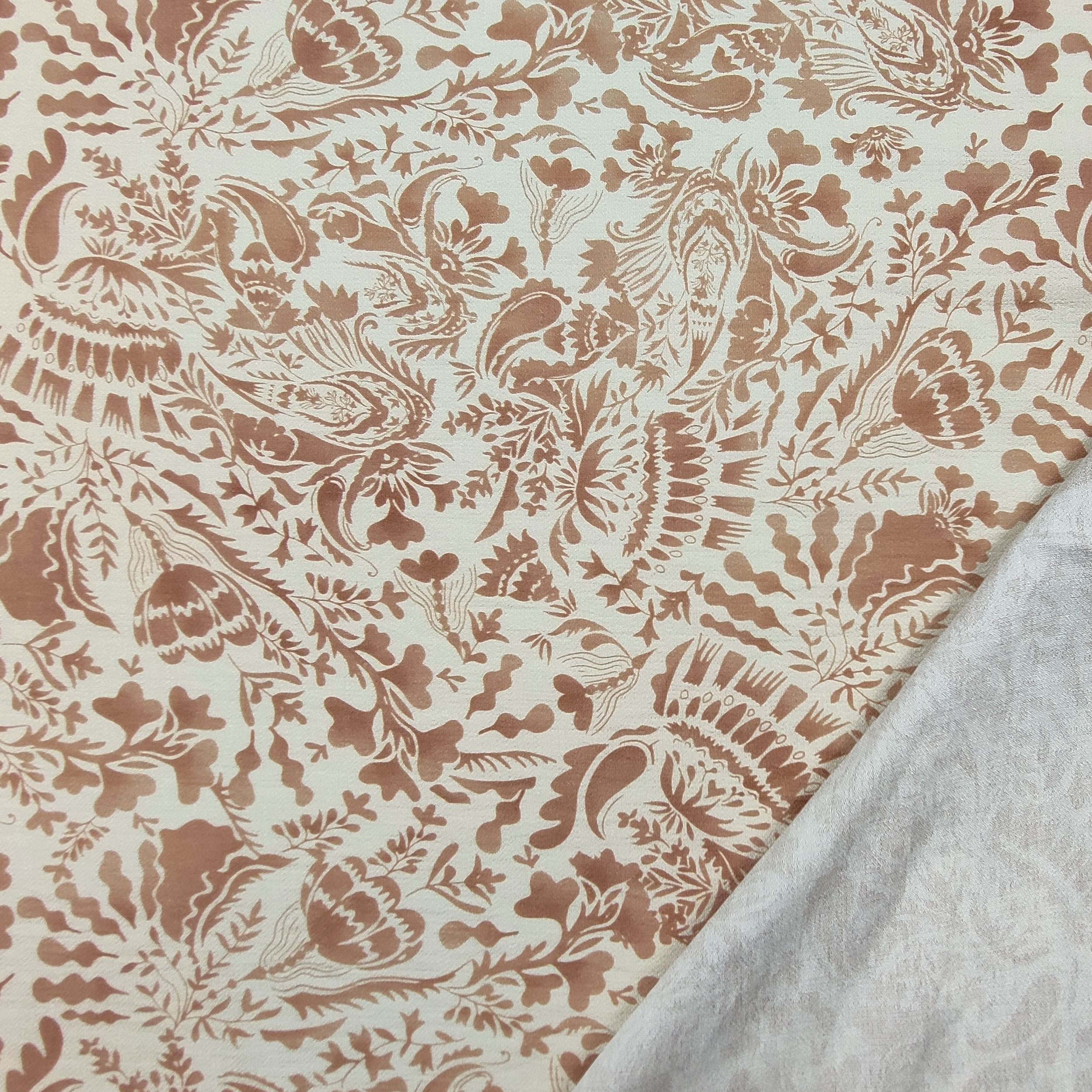 Crepe Silk and Viscose Cream and Beige