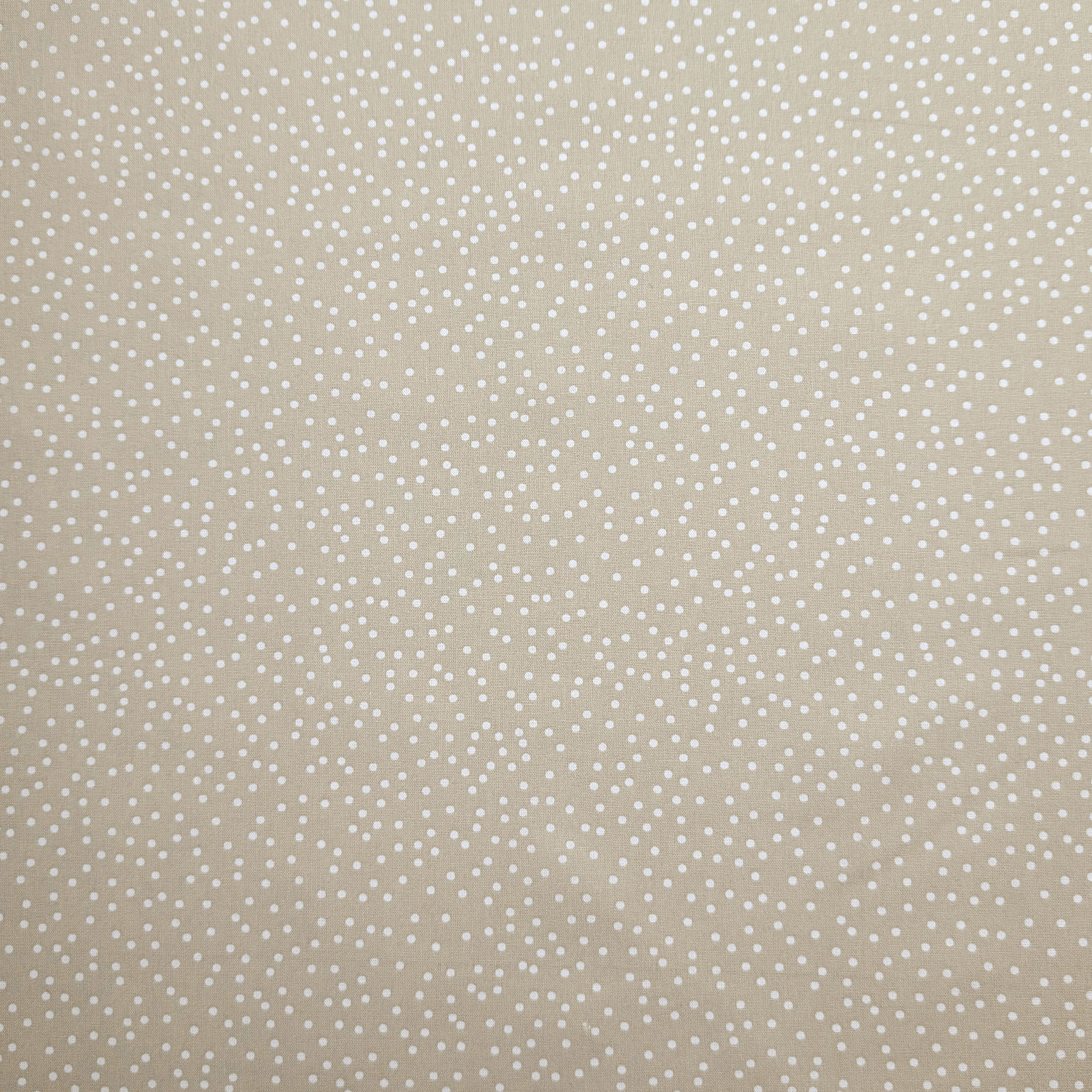Poplin Cotton White Polka Dots Beige Background Image