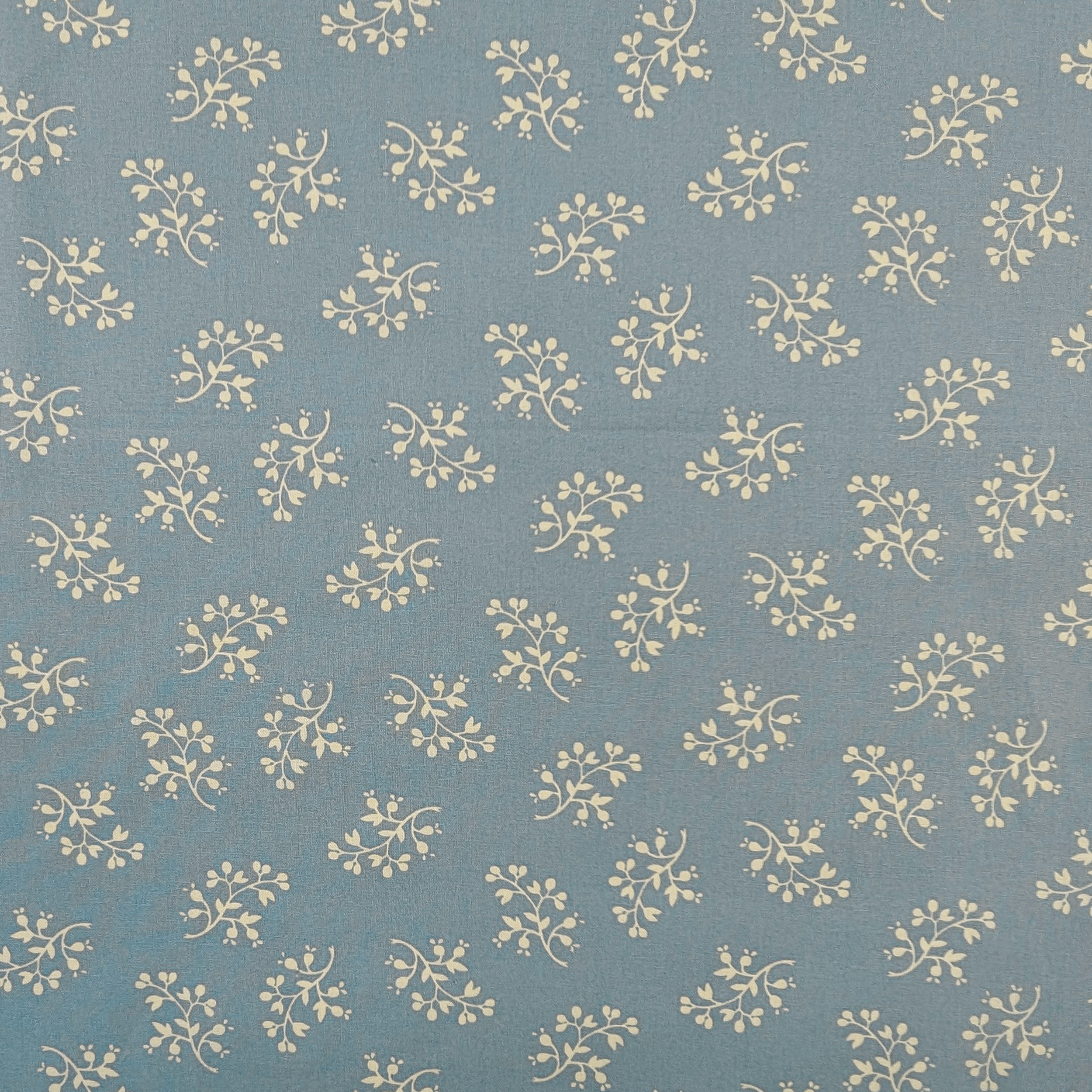 Light Blue Background with Floral Print Cotton Poplin Image