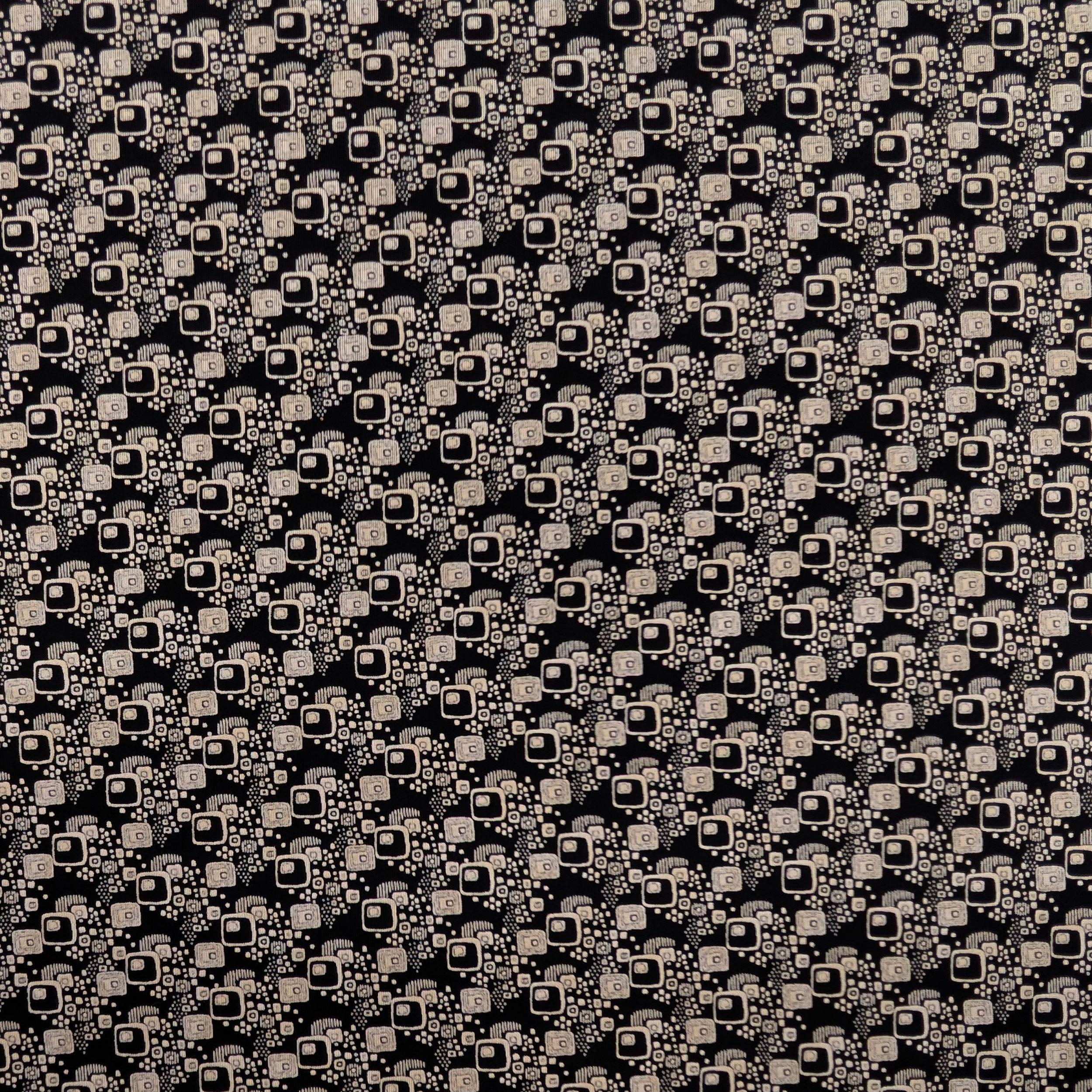 Black cotton jersey with abstract motifs Image