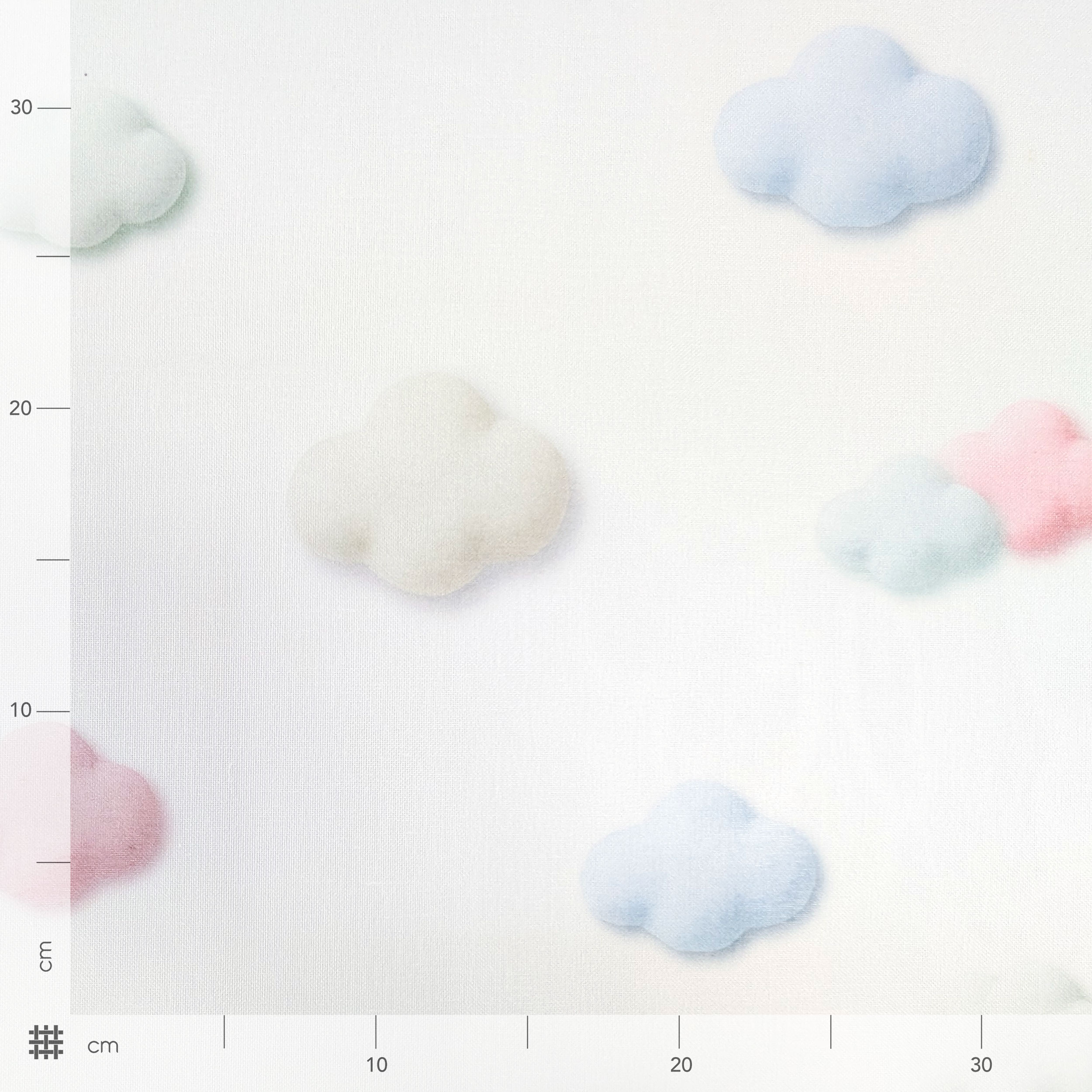Curtain Fabric Pastel Clouds Image