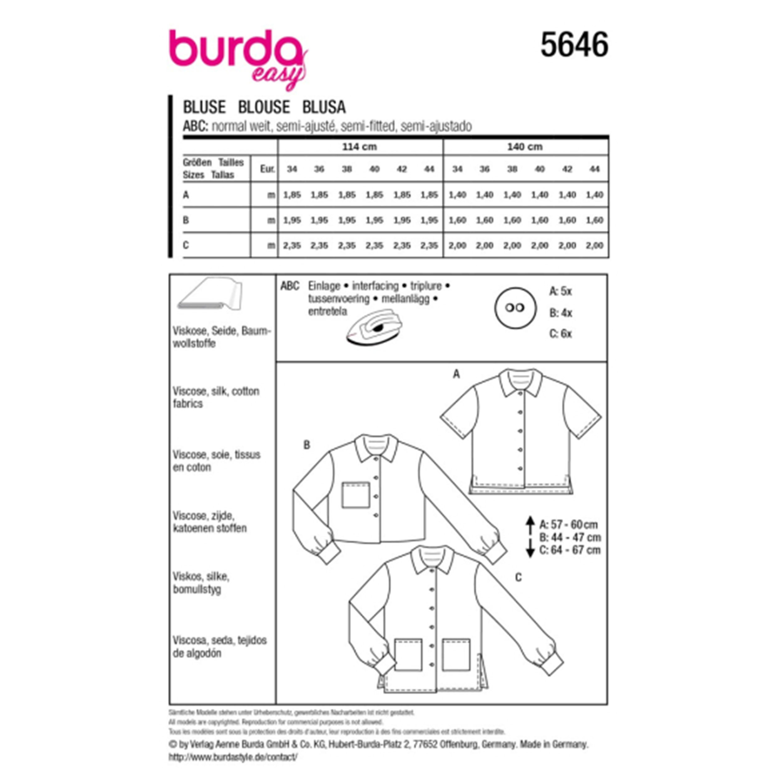 Burda Pattern Super Easy Blouse Image