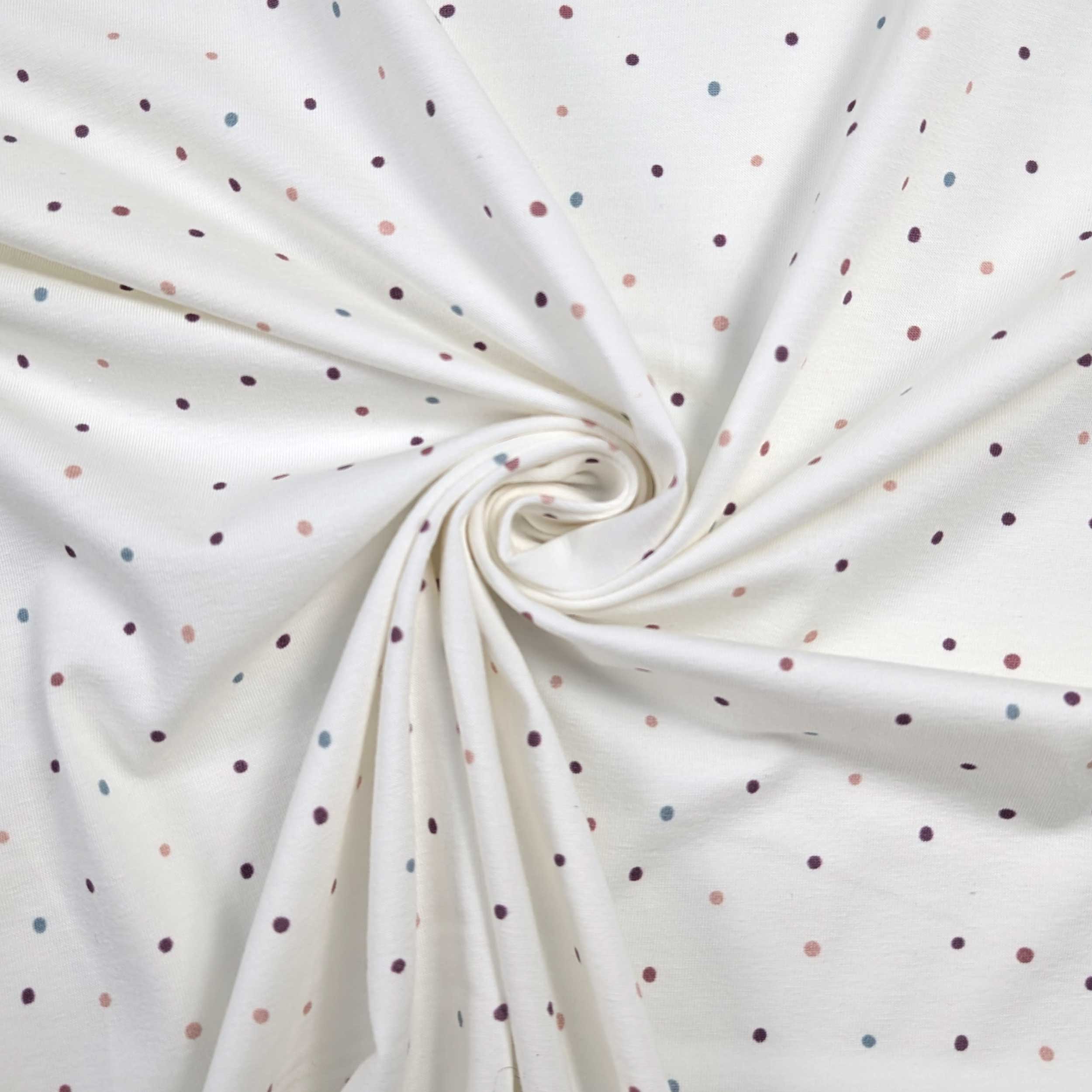 White Cotton Mini Polka Dot Jersey Image
