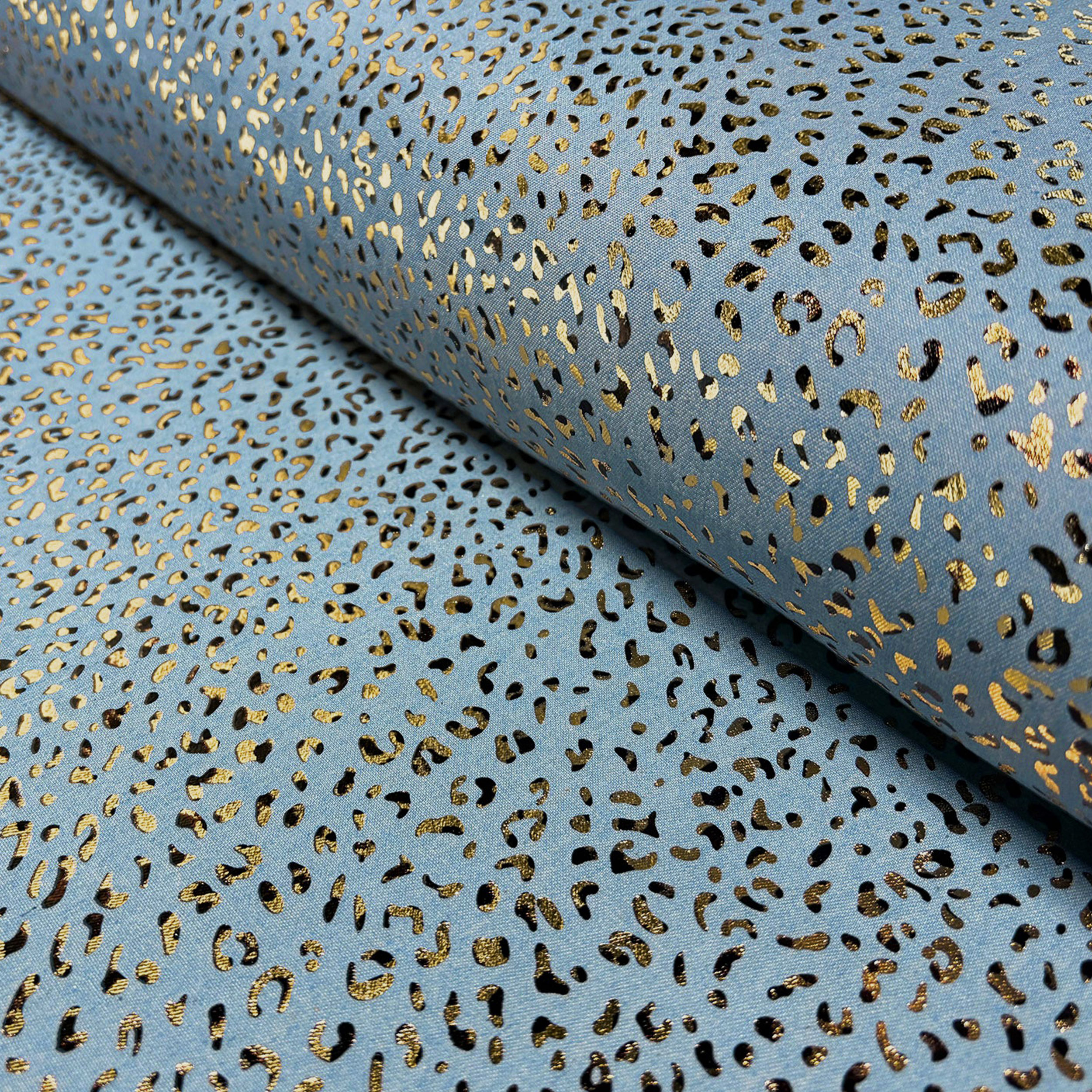 Gold Spotted Light Wash Cotton Jeans Image