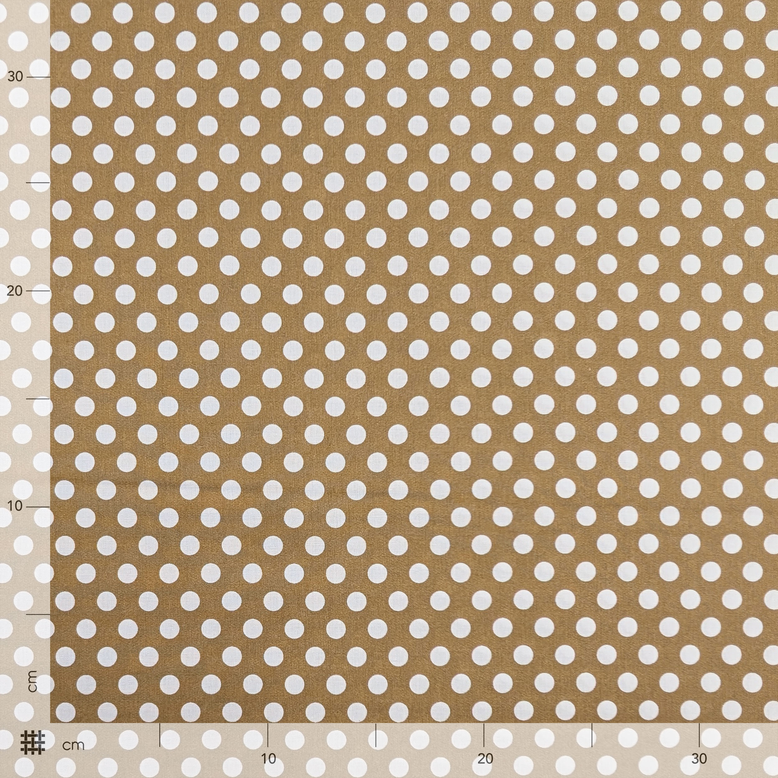 Tessuto Cotone Beige a Pois Grandi Image