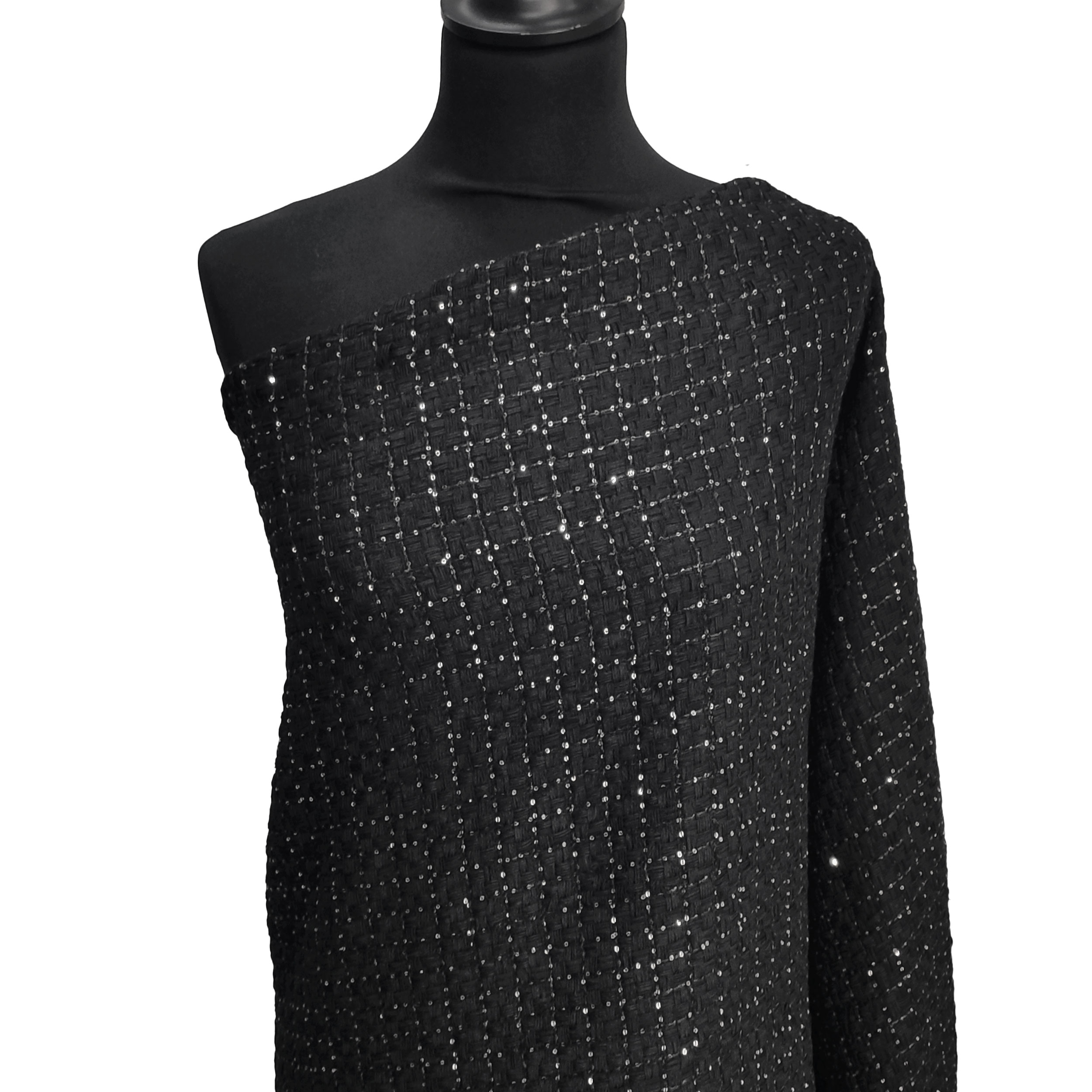 Jacquard Fashion noir avec micro paillettes