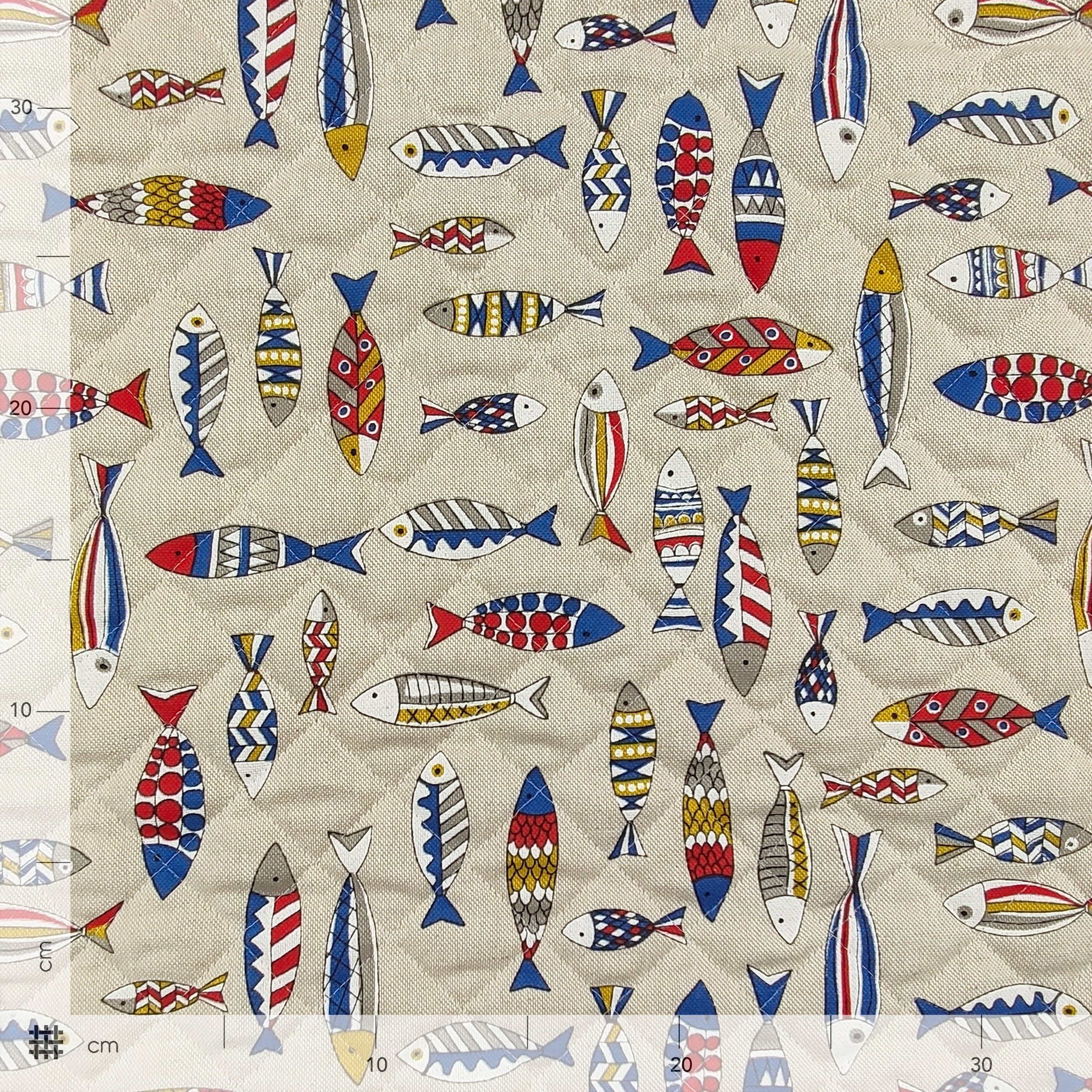 Multicolour Fish Quilting Fabric