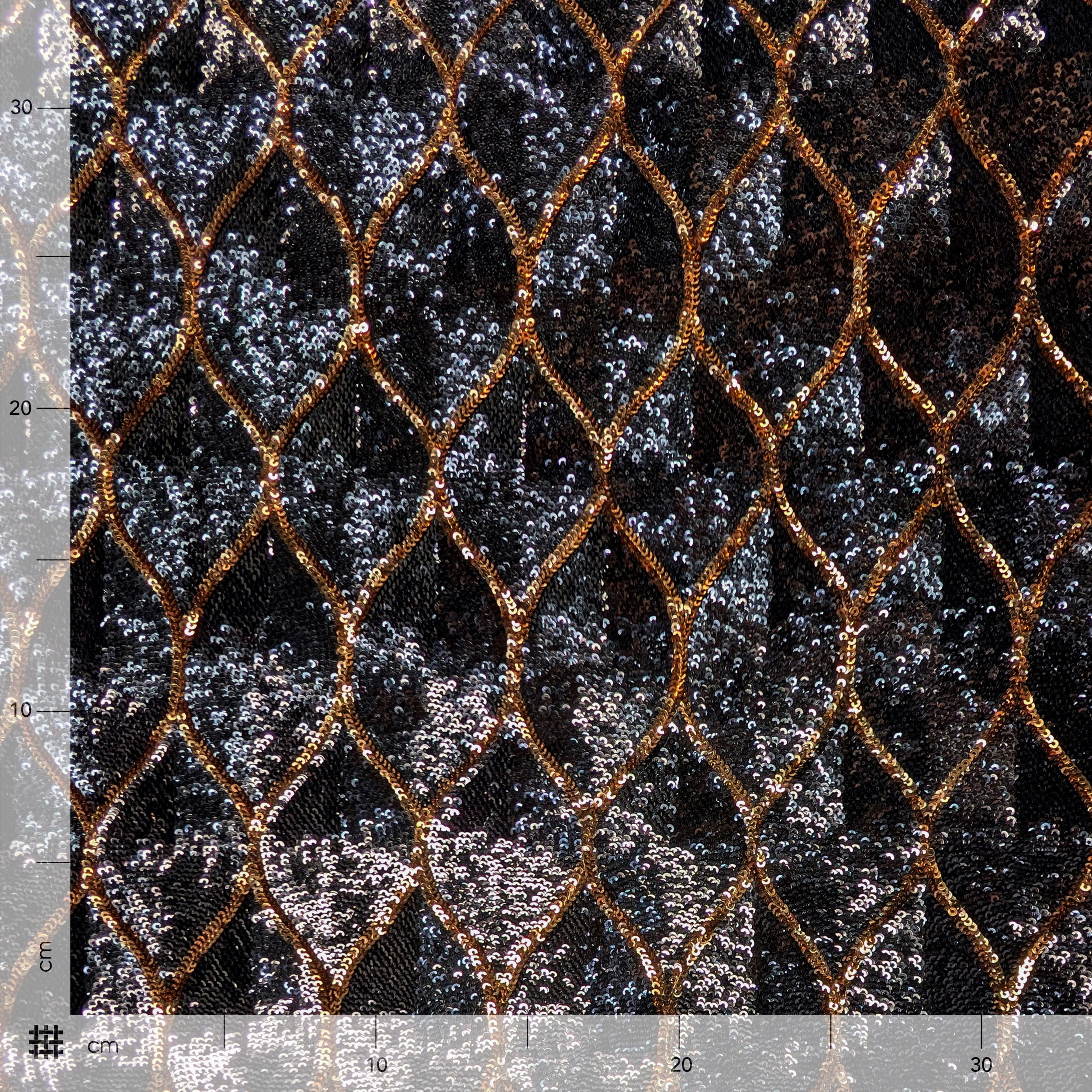 High Fashion Sequins Black and Gold Image