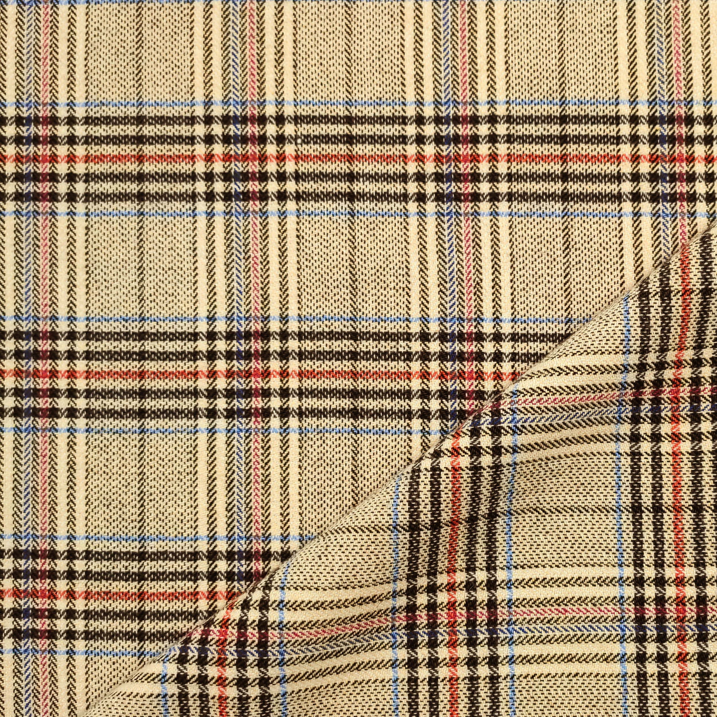 Plaid en coton écossais mélangé Beige