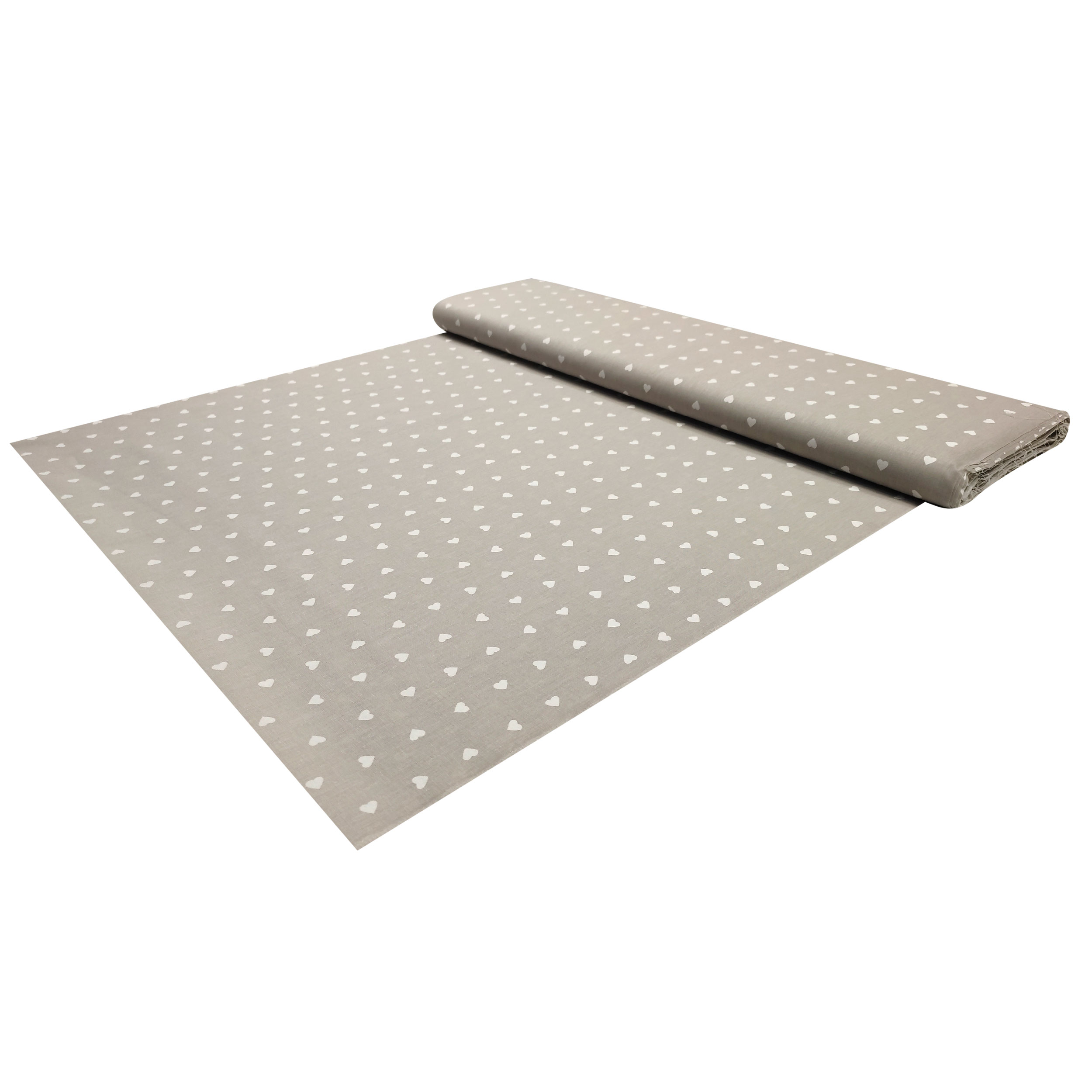 Printed Cotton with White Hearts - Colored Background  Image