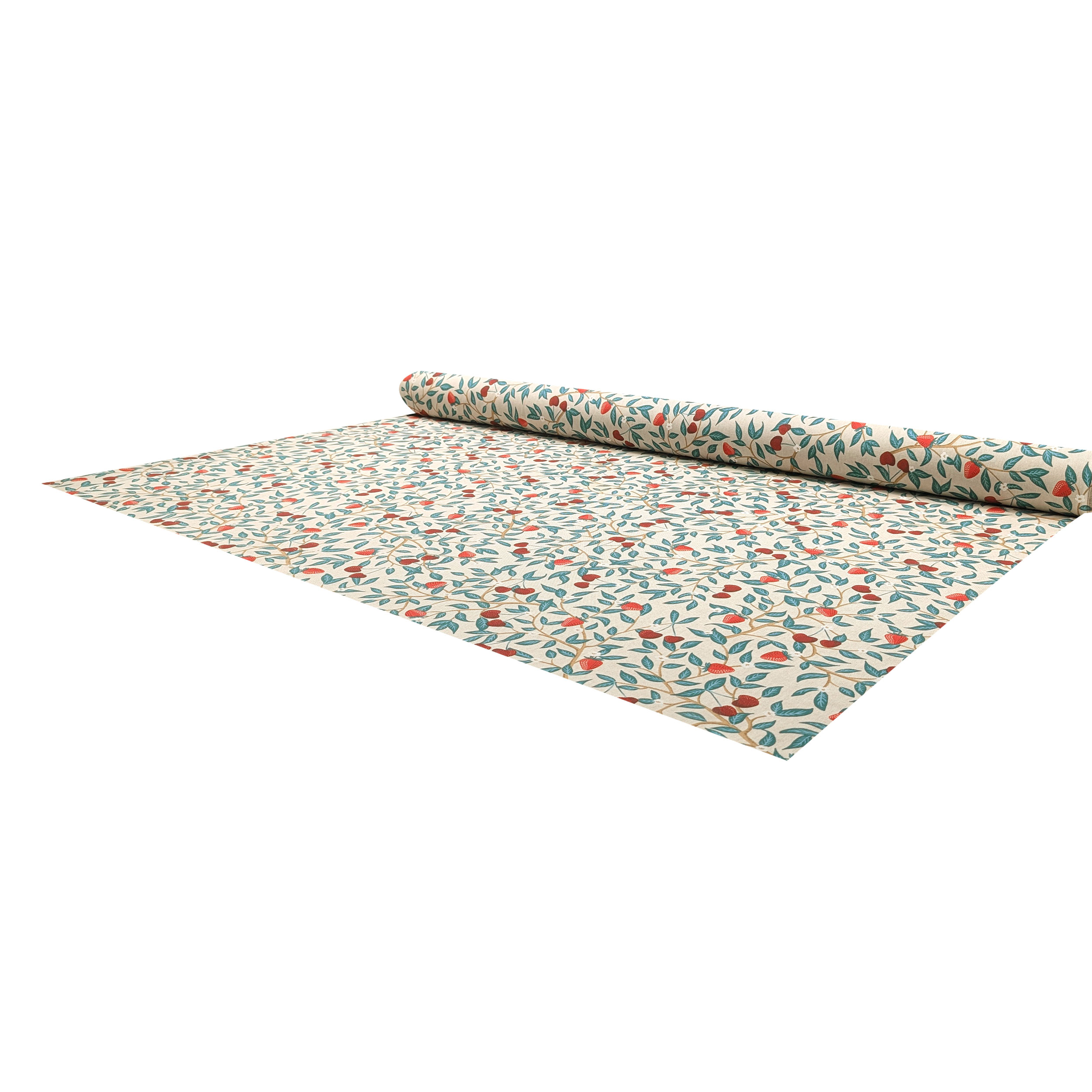 Strawberry and Cherry Panama Fabric Image