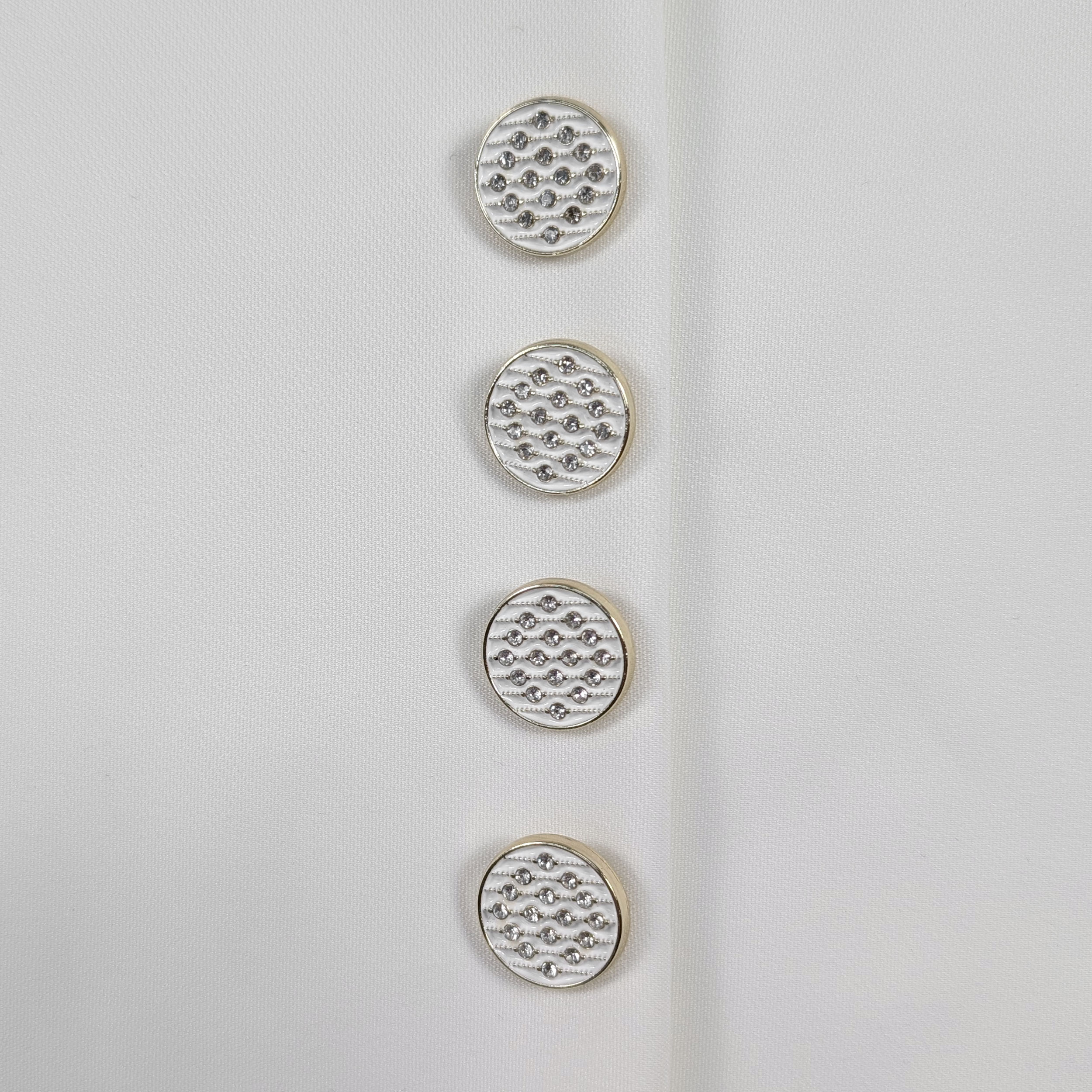 White Rhinestone Button Image