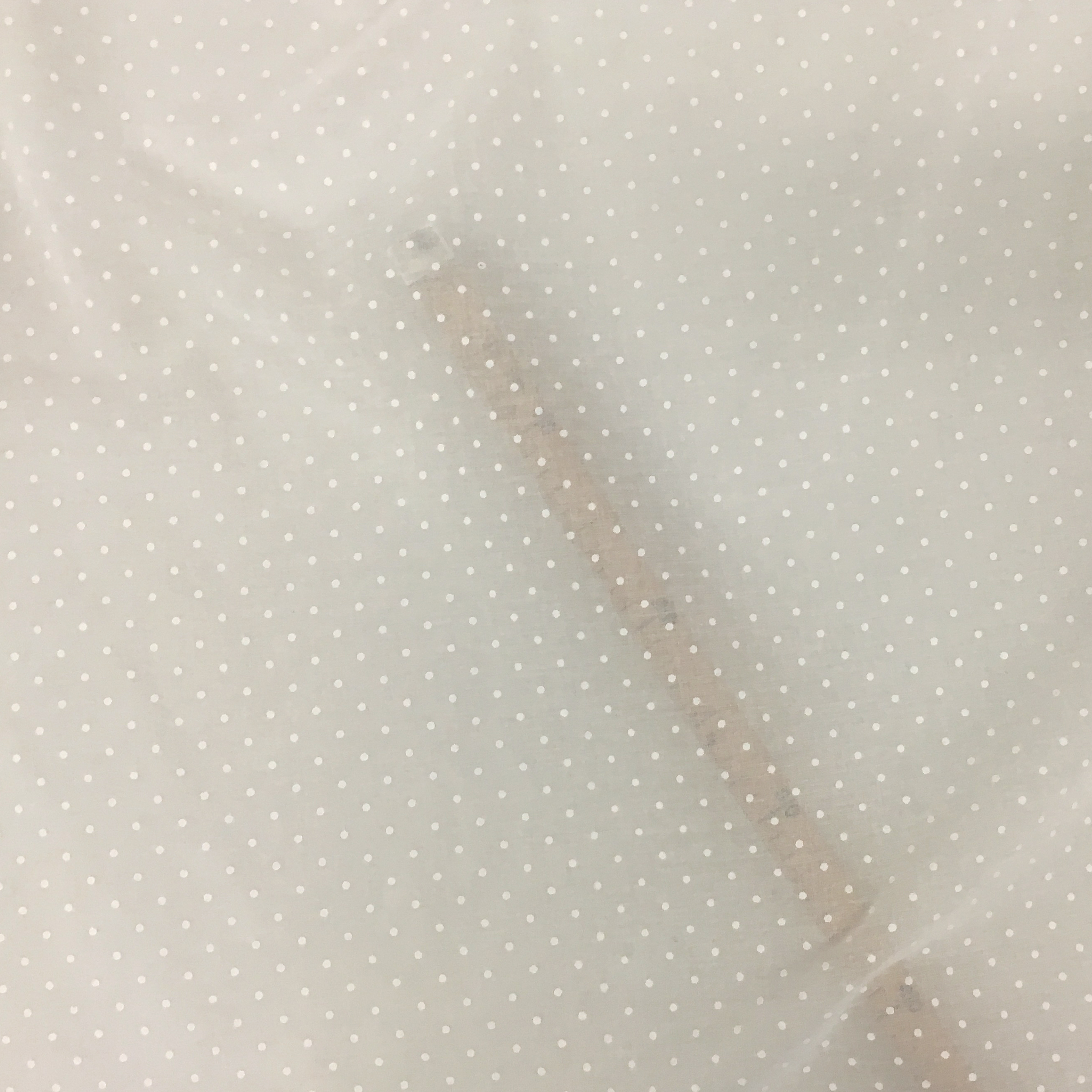 Tissu miniature pour rideau à pois - base naturelle