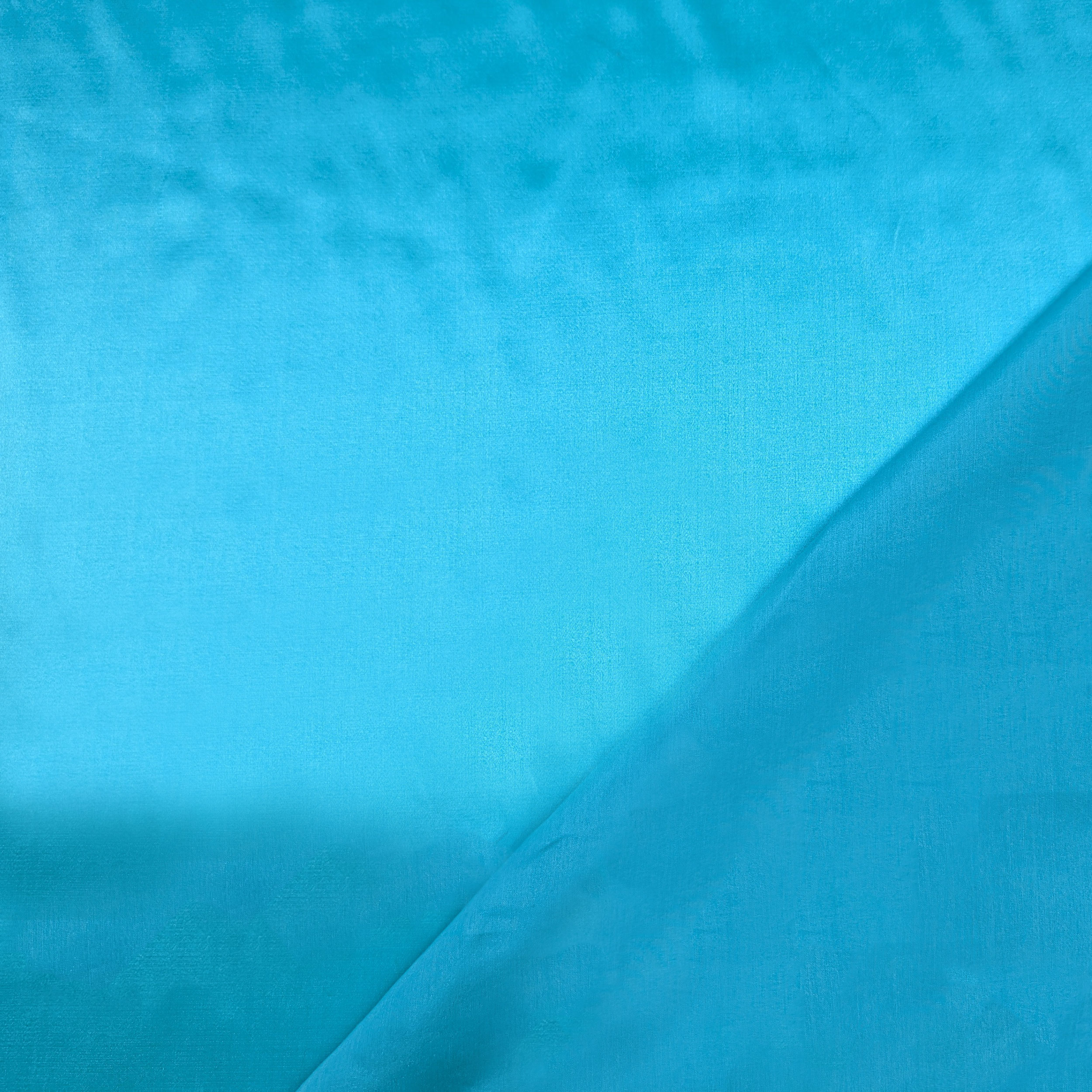 Turquoise Silk and Cotton Satin Image