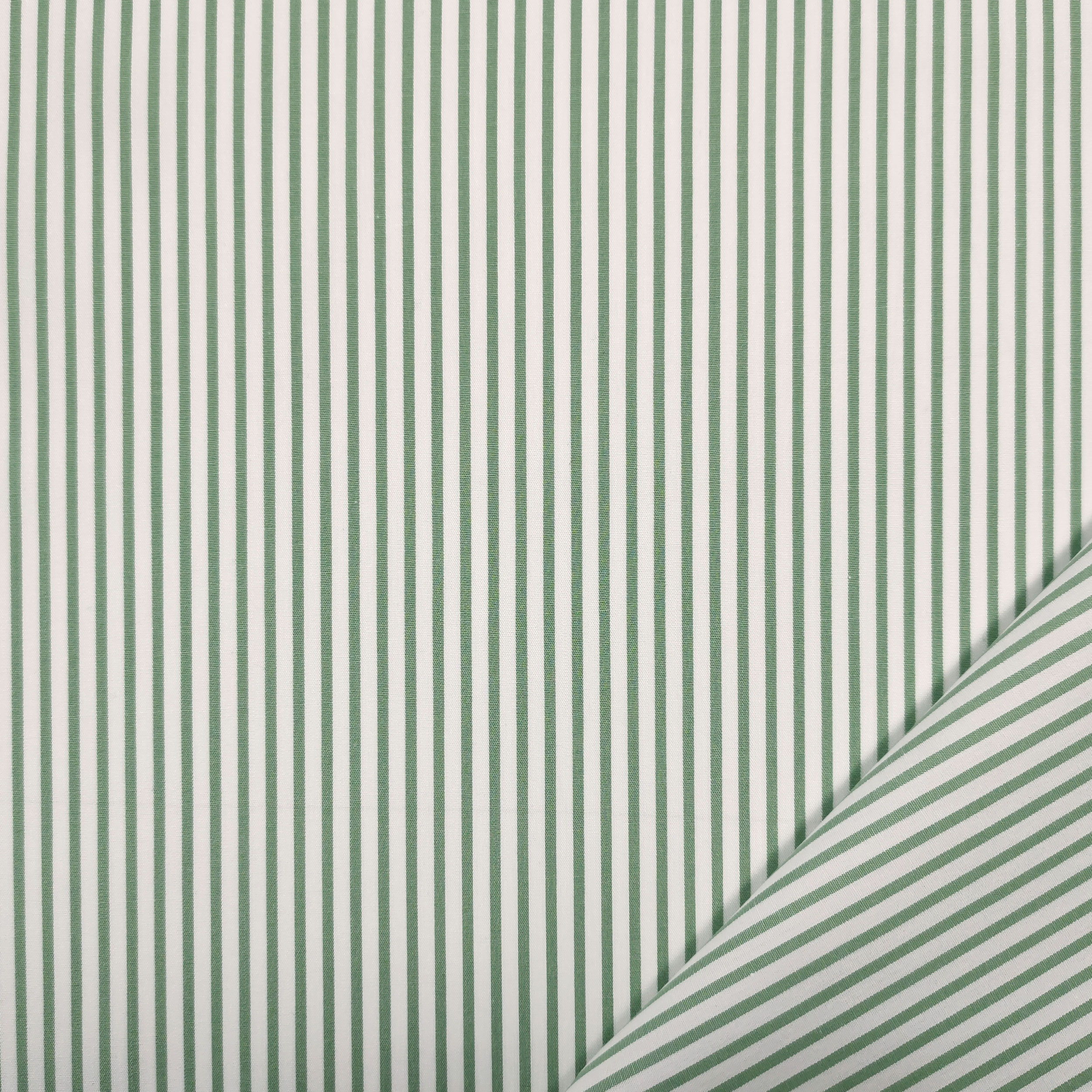 Cotton for Shirts Thin Green Stripes